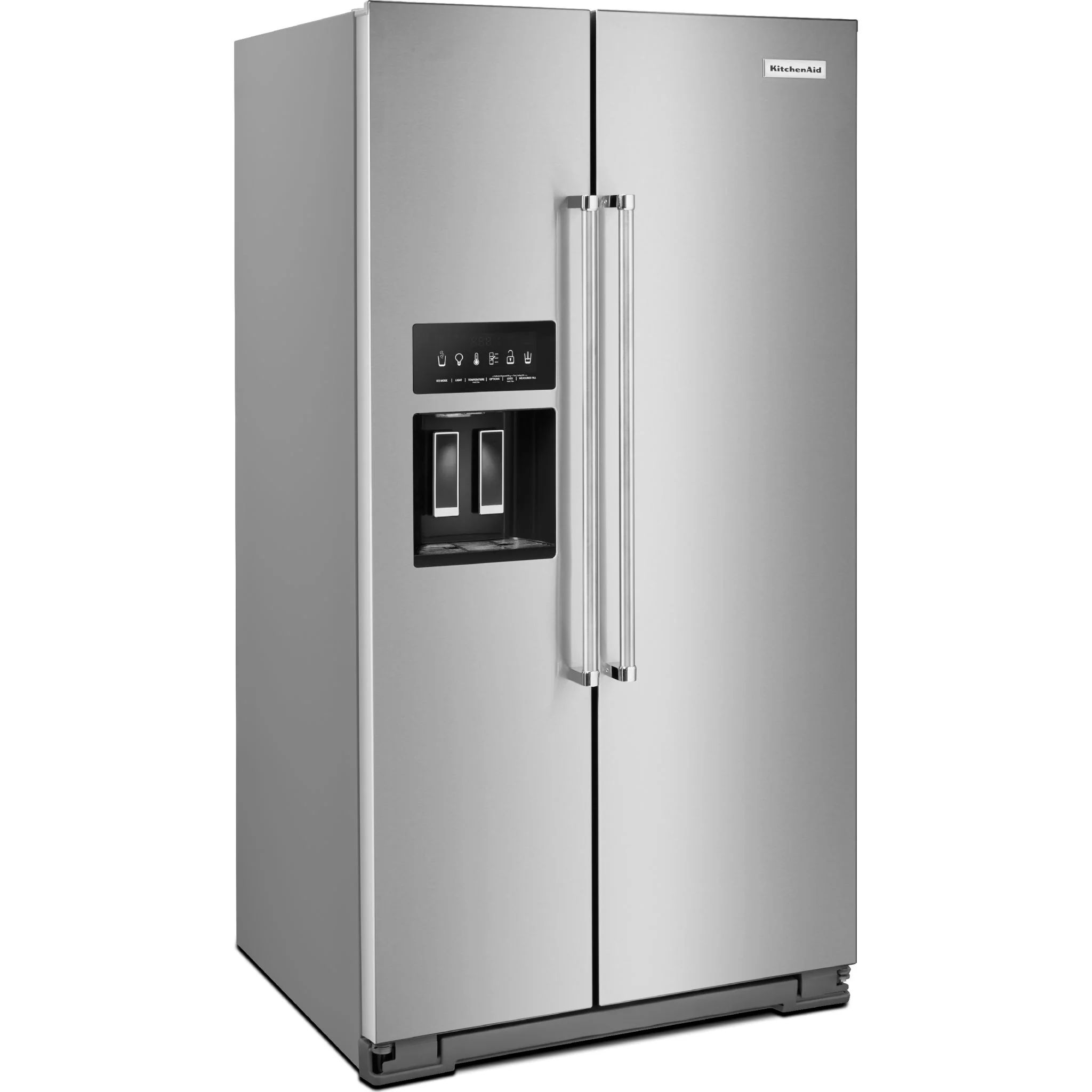 KitchenAid 24.8 cu.. ft. Side-by-Side Refrigerator with Exterior Ice and Water and PrintShield finish - Stainless Steel (KRSF705HPS) - Image 3