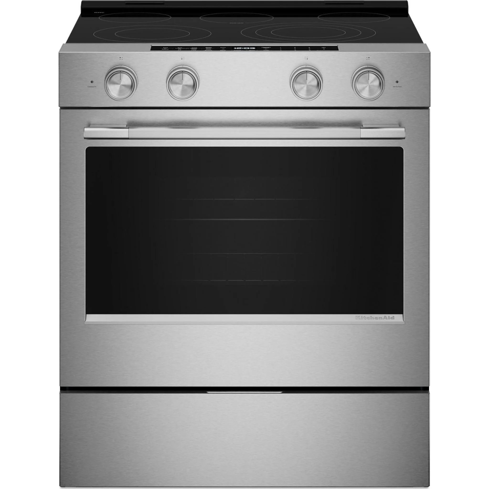 KitchenAid 5.3 Cu. Ft. Smart Slide-in Electric Range with Convection Cooking Modes -PrintShield™ Stainless Finish (YKSES330SPS)