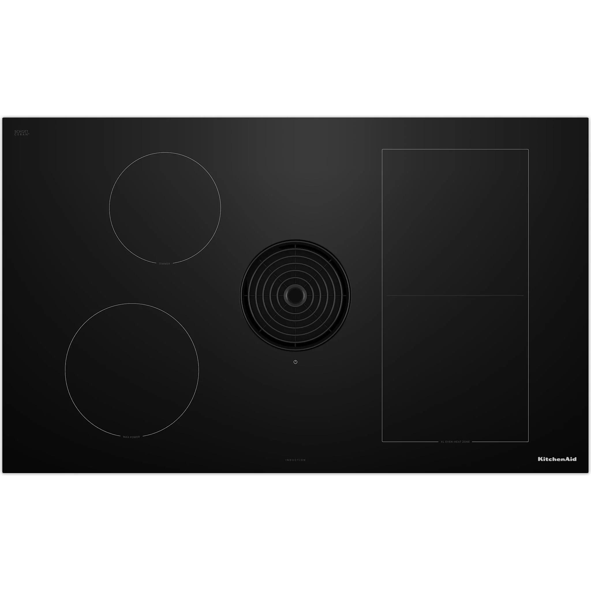 KitchenAid 36-inch NextGen Induction Downdraft Cooktop with Bridge XL Even-Heat Zone -Black (KCID936SBL) - Image 9