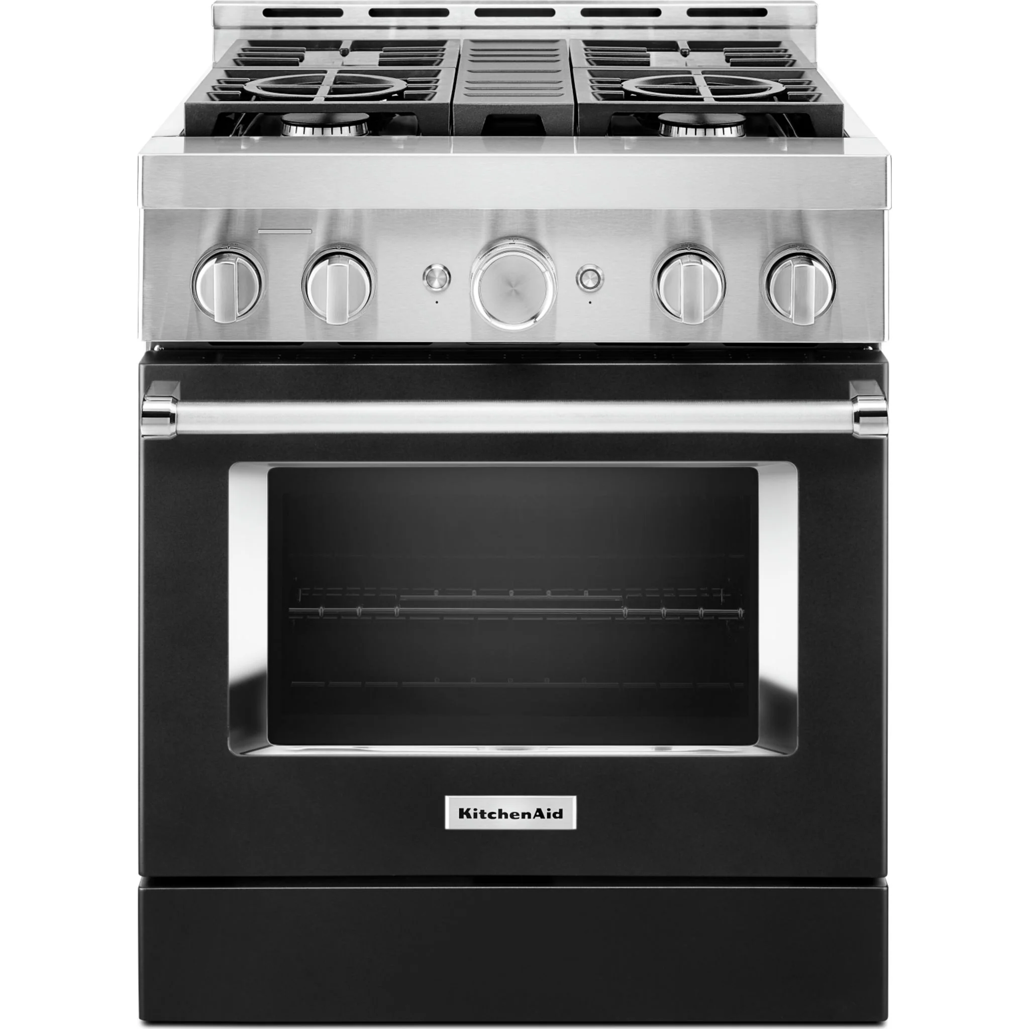 KitchenAid 30'' Smart Commercial-Style Gas Range with 4 Burners - Imperial Black (KFGC500JBK)