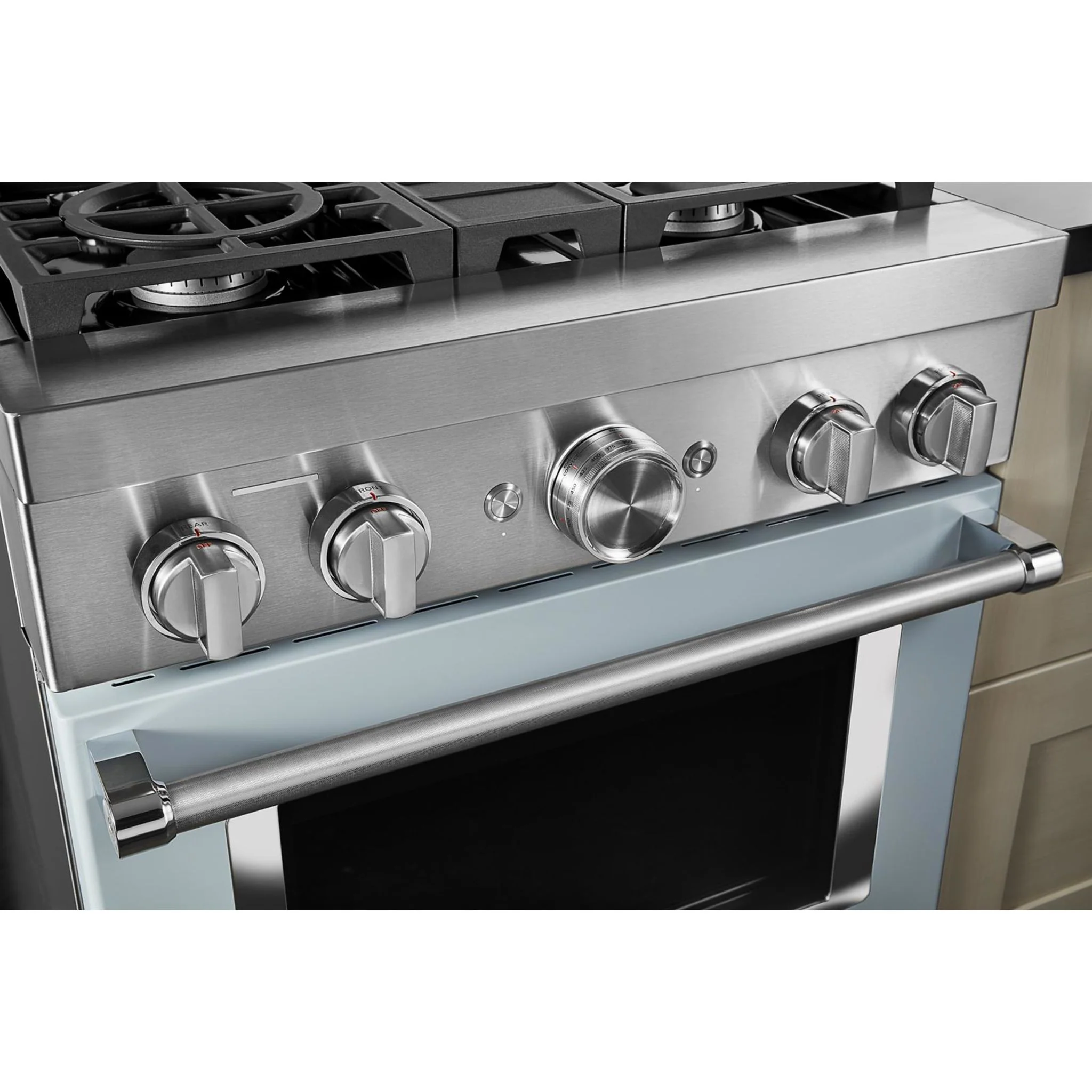 KitchenAid  30'' Smart Commercial-Style Gas Range with 4 Burners - Misty Blue (KFGC500JMB) - Image 8
