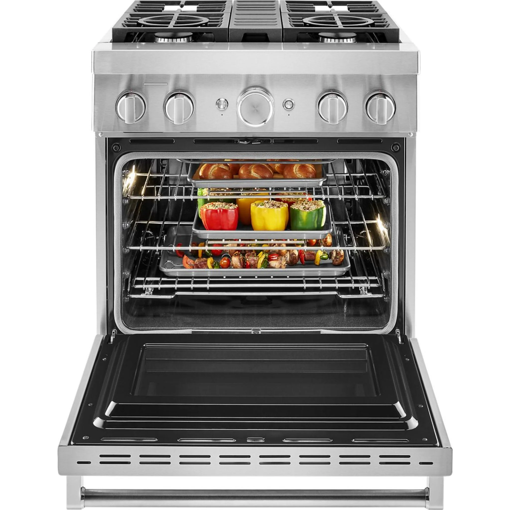KitchenAid  30'' Smart Commercial-Style Gas Range with 4 Burners - Yellow Pepper (KFGC500JYP) - Image 32