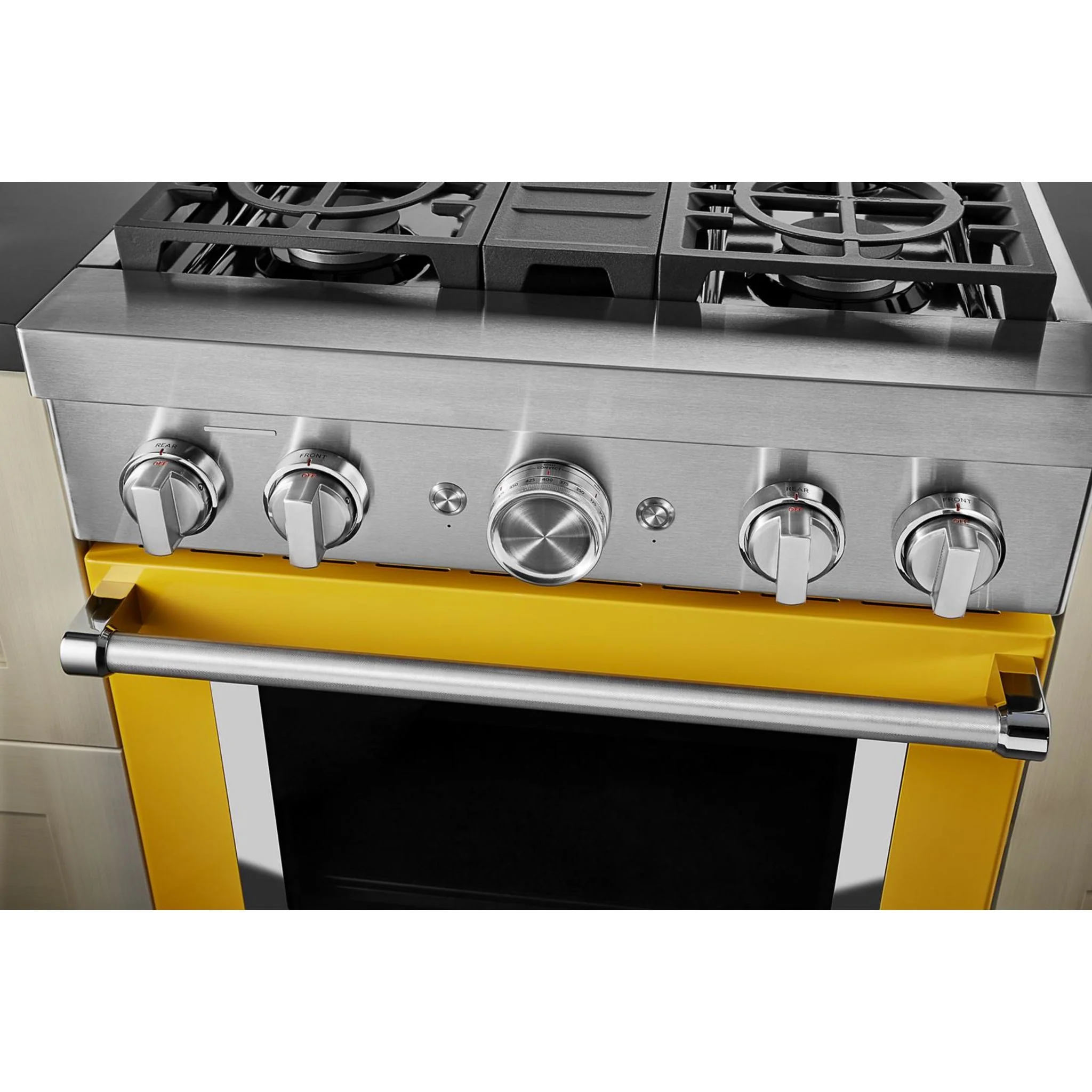 KitchenAid  30'' Smart Commercial-Style Gas Range with 4 Burners - Yellow Pepper (KFGC500JYP) - Image 8