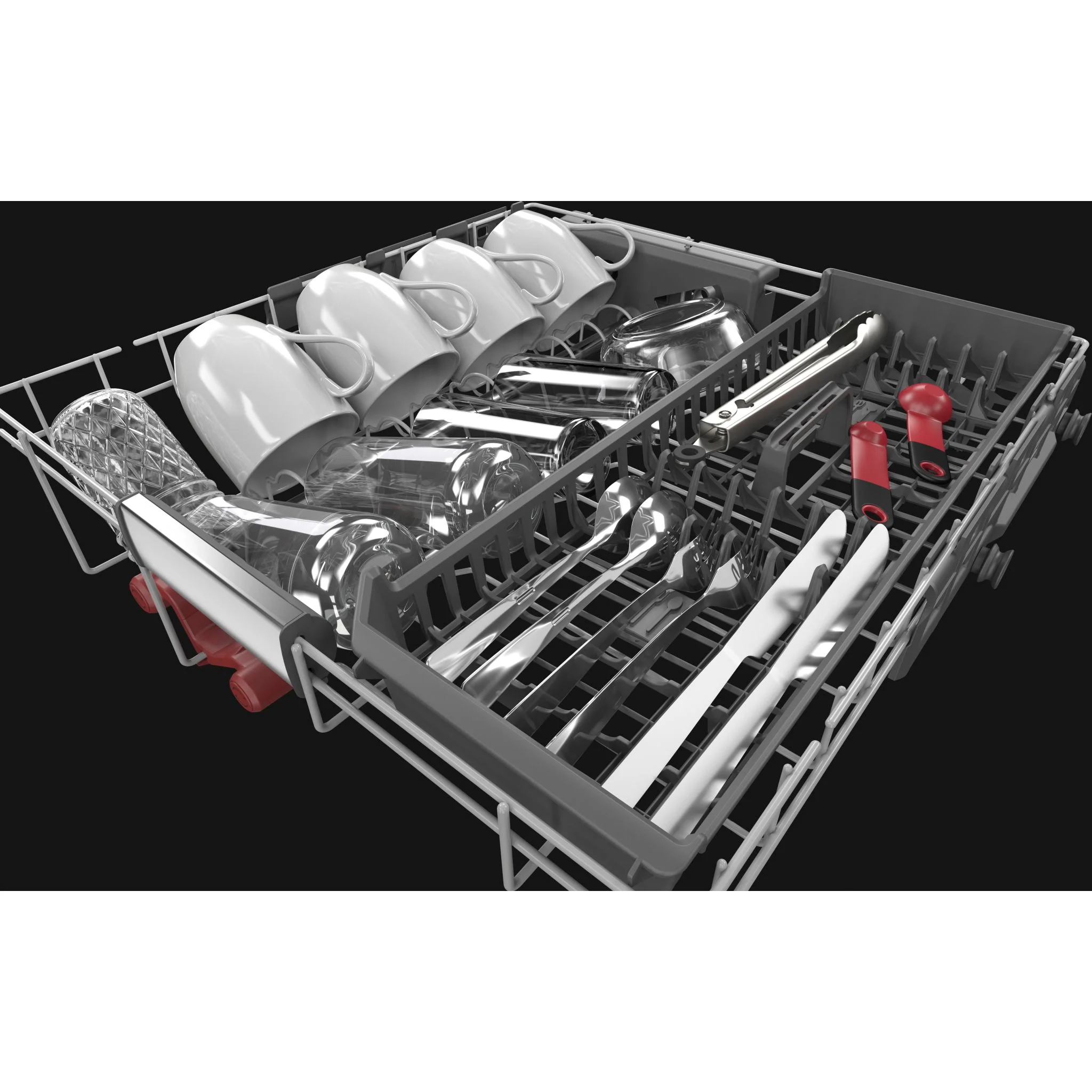 KitchenAid 44 dBA Dishwasher in PrintShield Finish with 360A° Max Jets Third Rack - Black Stainless (KDTM604KBS) - Image 5