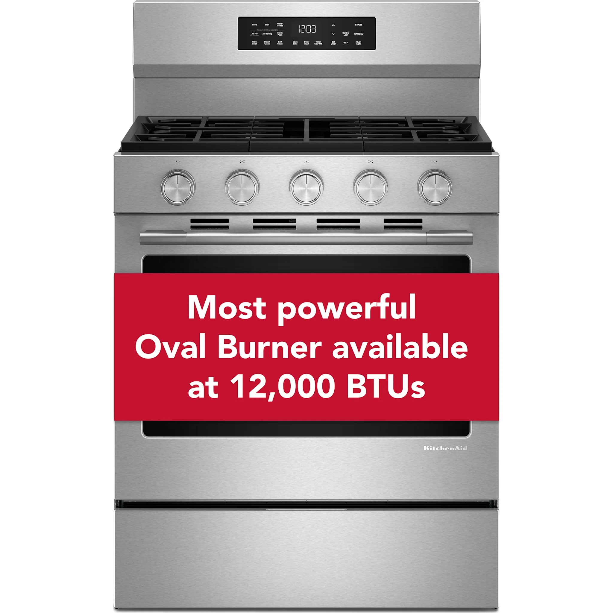 KitchenAid 5.0 Cu. Ft. Smart Freestanding Gas Range with Convection Cooking Modes - Stainless Steel (KFGS330TPS) - Image 9