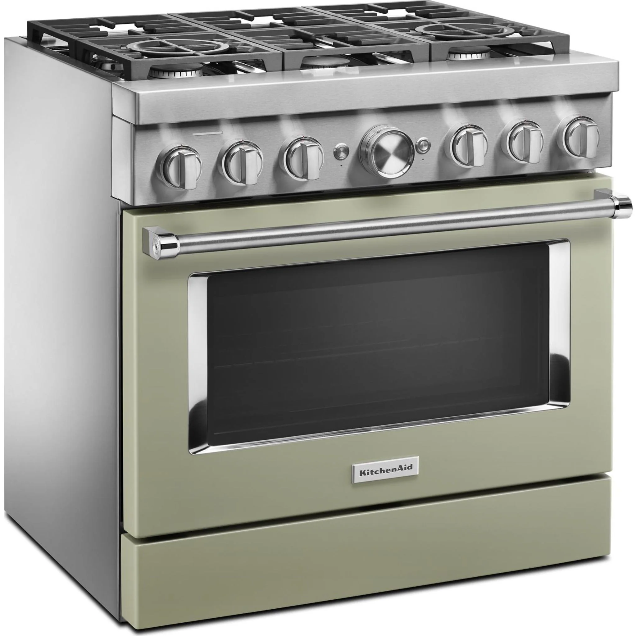 KitchenAid 36'' Smart Commercial-Style Dual Fuel Range with 6 Burners - Avocado Cream (KFDC506JAV) - Image 26