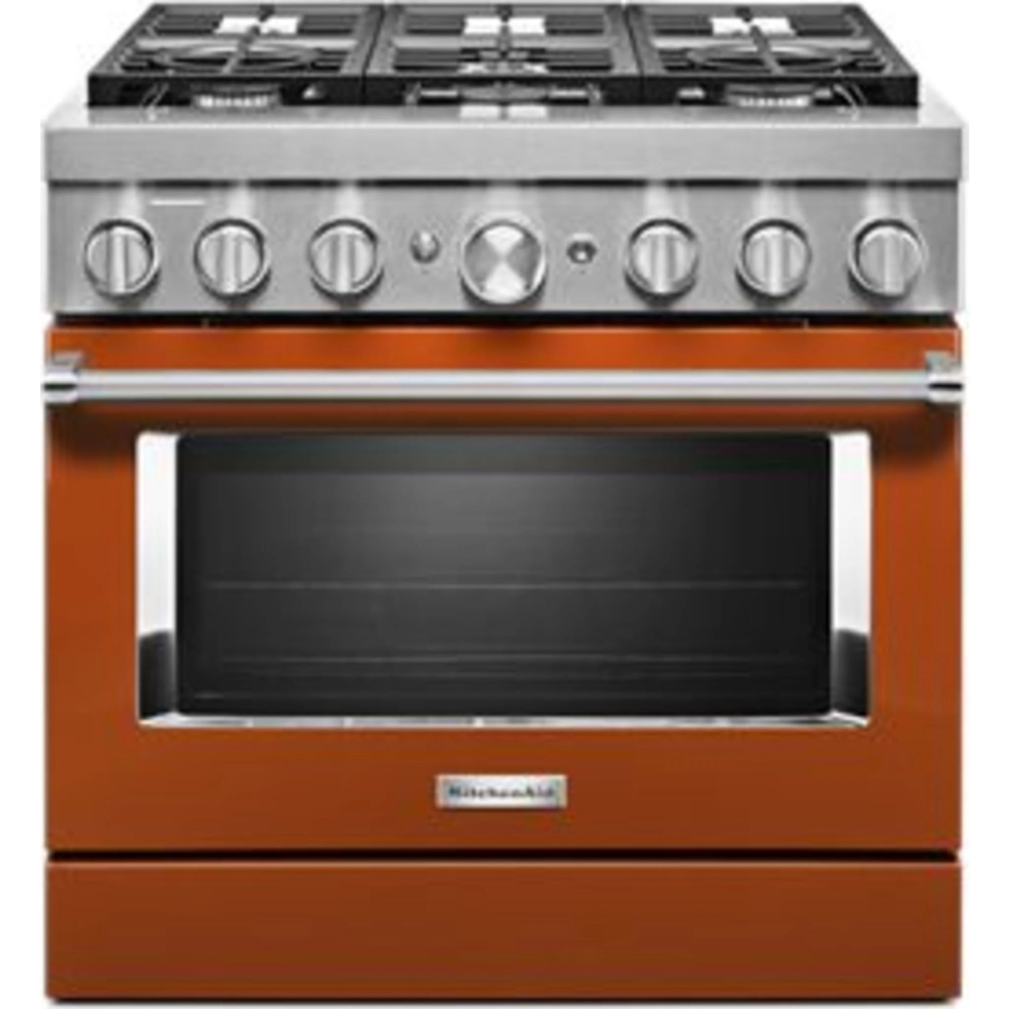 KitchenAid 36'' Smart Commercial-Style Dual Fuel Range with 6 Burners - Scorched Orange (KFDC506JSC) - Image 29