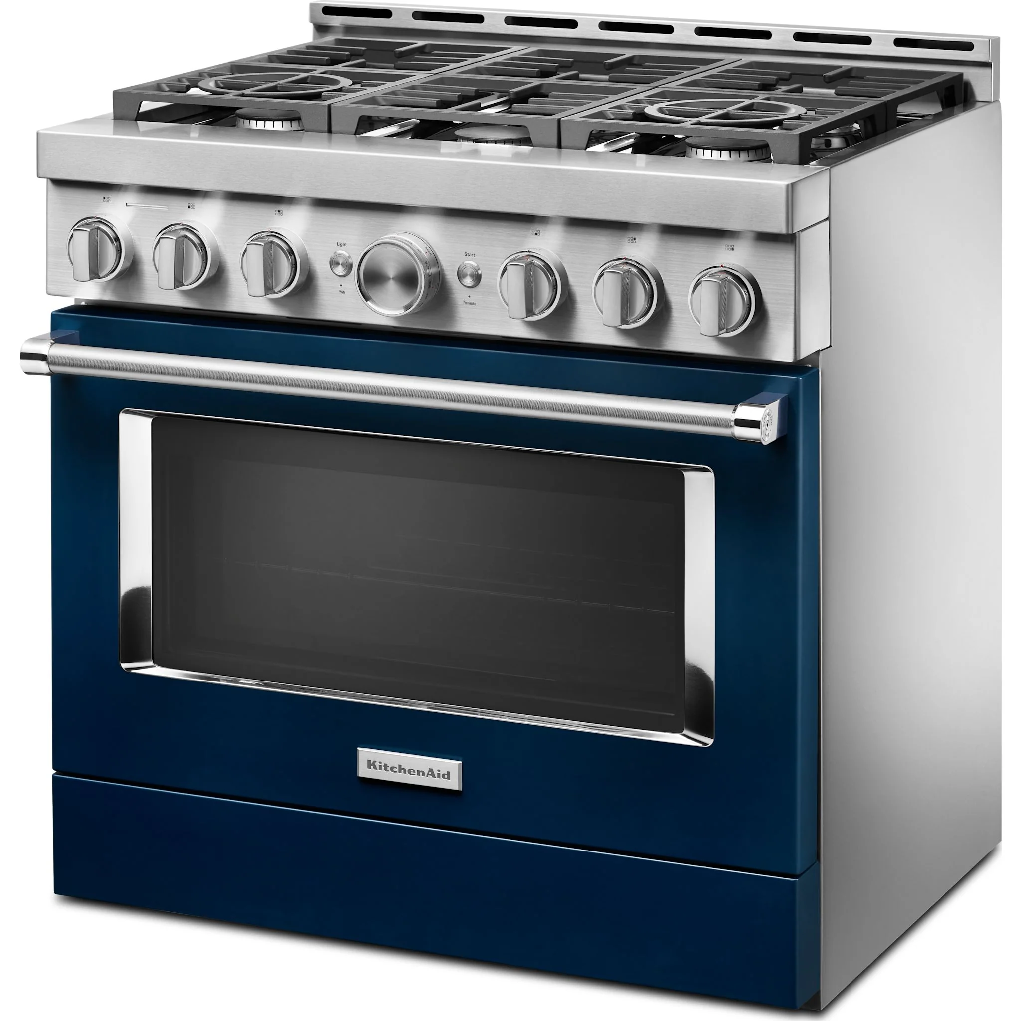 KitchenAid 36'' Smart Commercial-Style Gas Range with 6 Burners - Ink Blue (KFGC506JIB) - Image 2