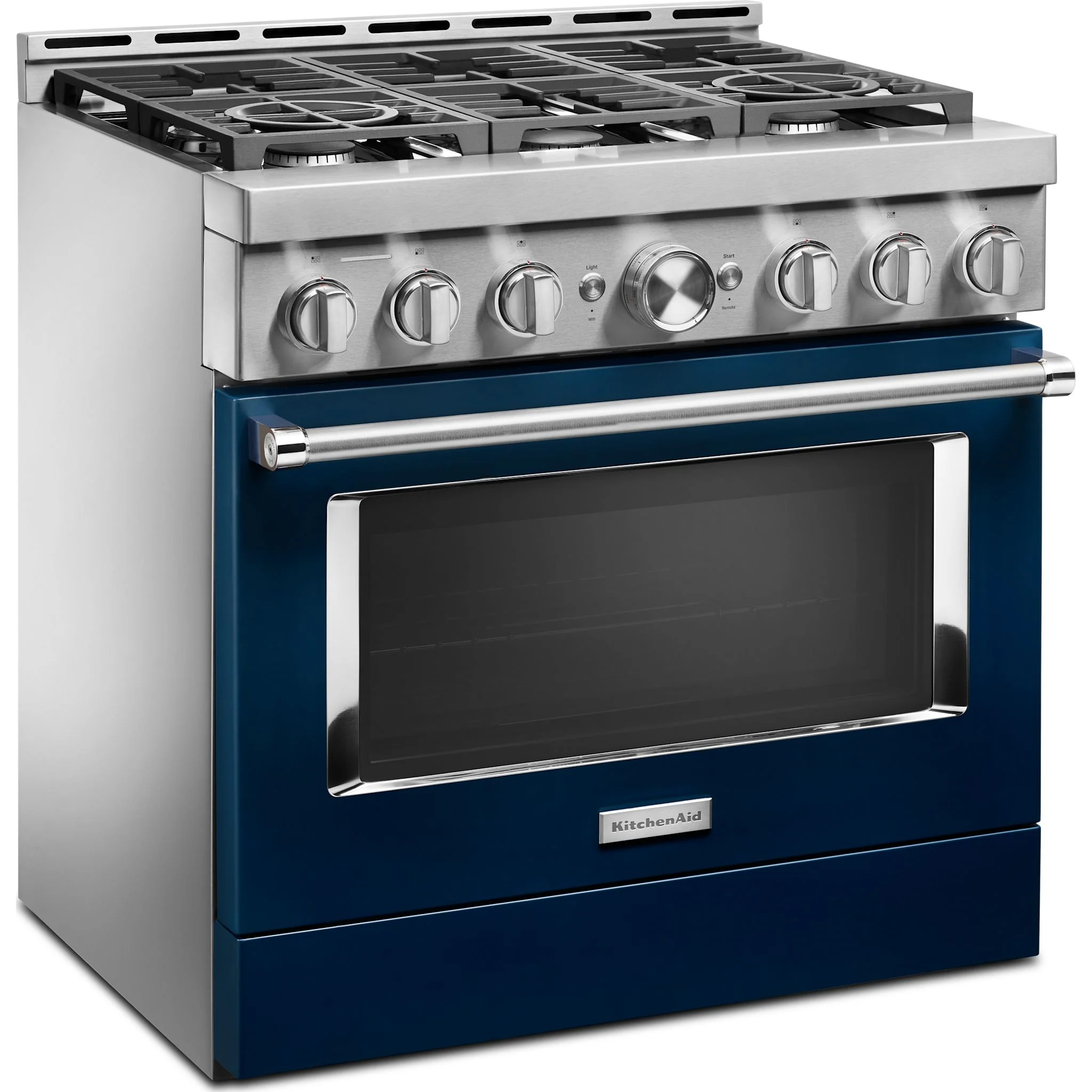 KitchenAid 36'' Smart Commercial-Style Gas Range with 6 Burners - Ink Blue (KFGC506JIB) - Image 3