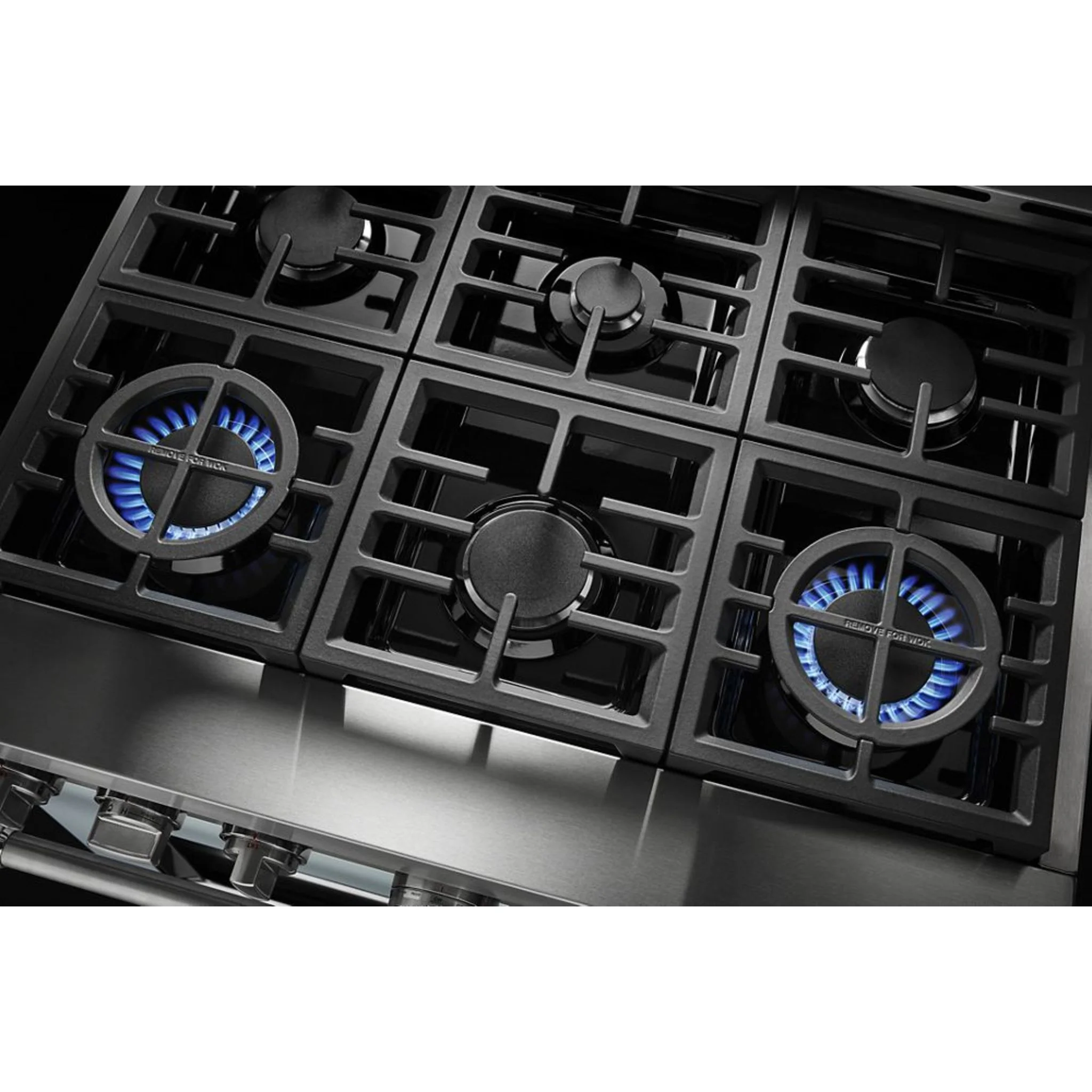 KitchenAid  36'' Smart Commercial-Style Gas Range with 6 Burners - Milkshake (KFGC506JMH) - Image 13