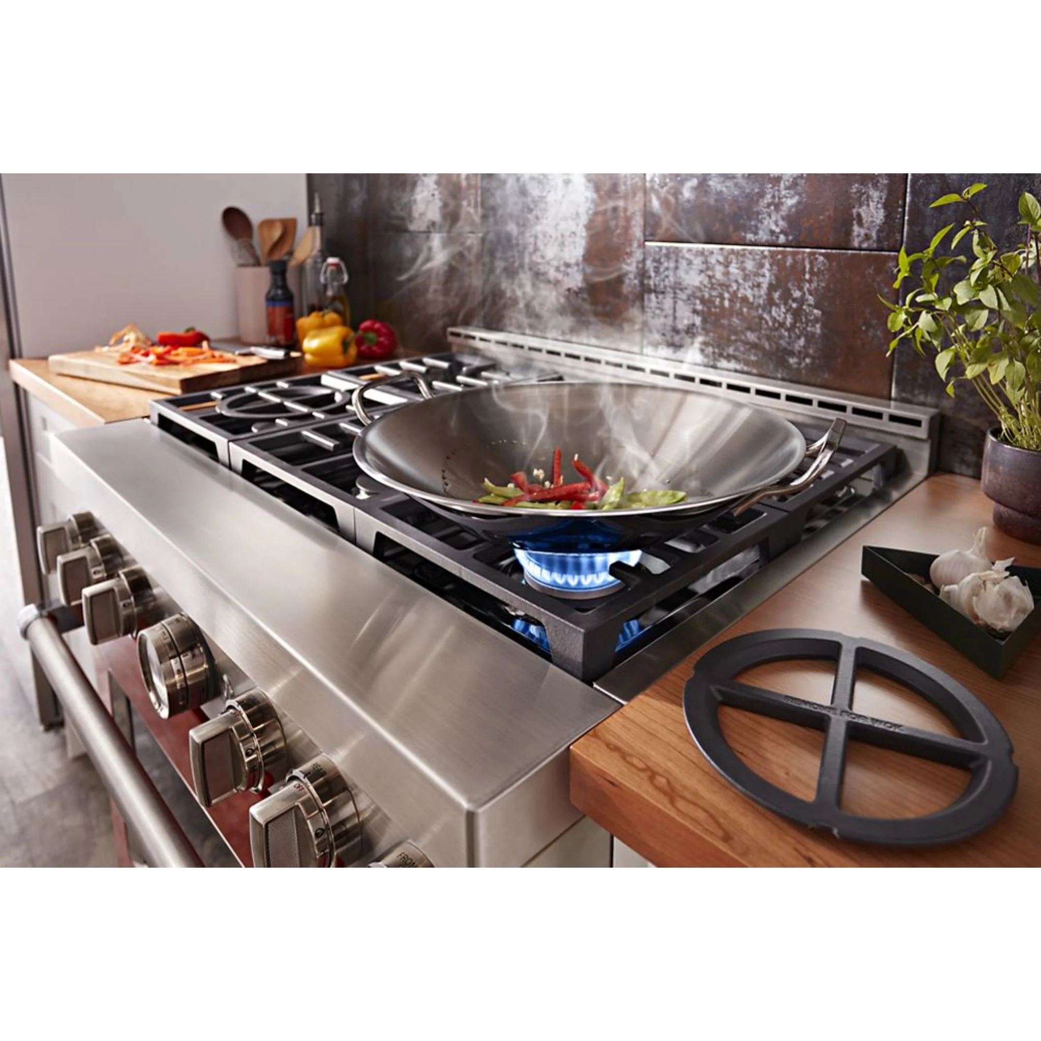 KitchenAid  36'' Smart Commercial-Style Gas Range with 6 Burners - Milkshake (KFGC506JMH) - Image 35