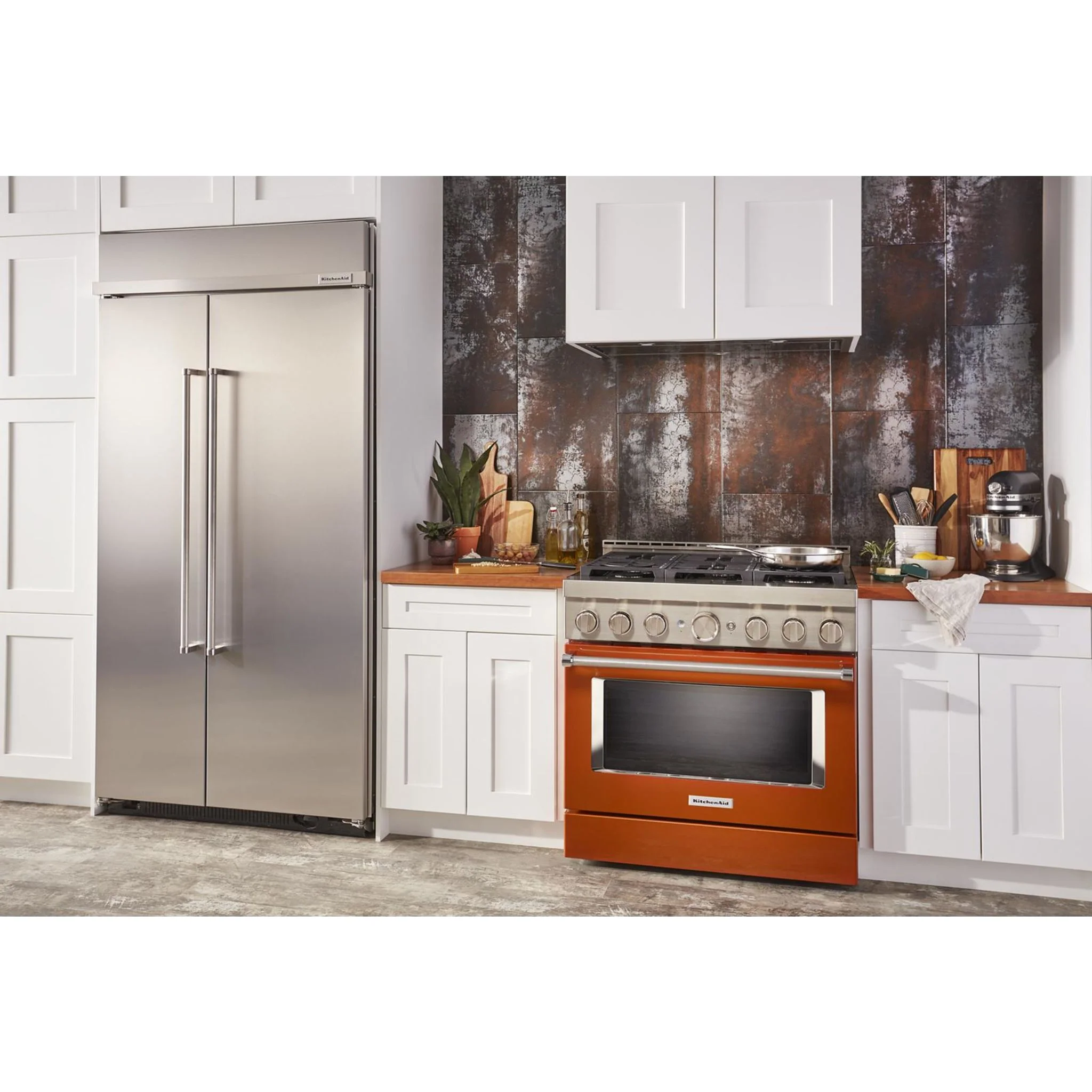 KitchenAid 36'' Smart Commercial-Style Gas Range with 6 Burners - Scorched Orange (KFGC506JSC) - Image 47