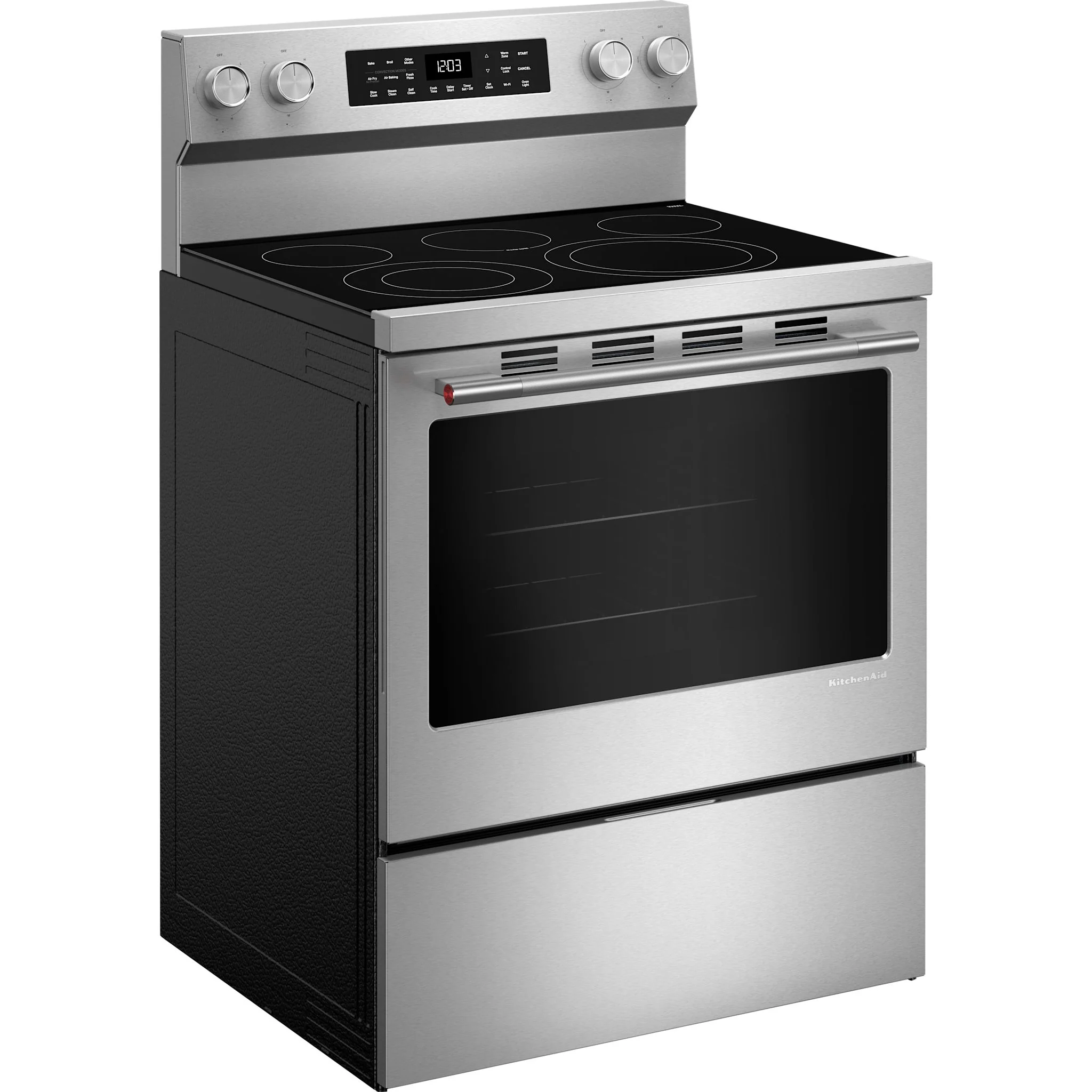KitchenAid 5.3 Cu. Ft. Smart Freestanding Electric Range with Convection Cooking Modes - Stainless Steel (YKFES330TPS) - Image 3