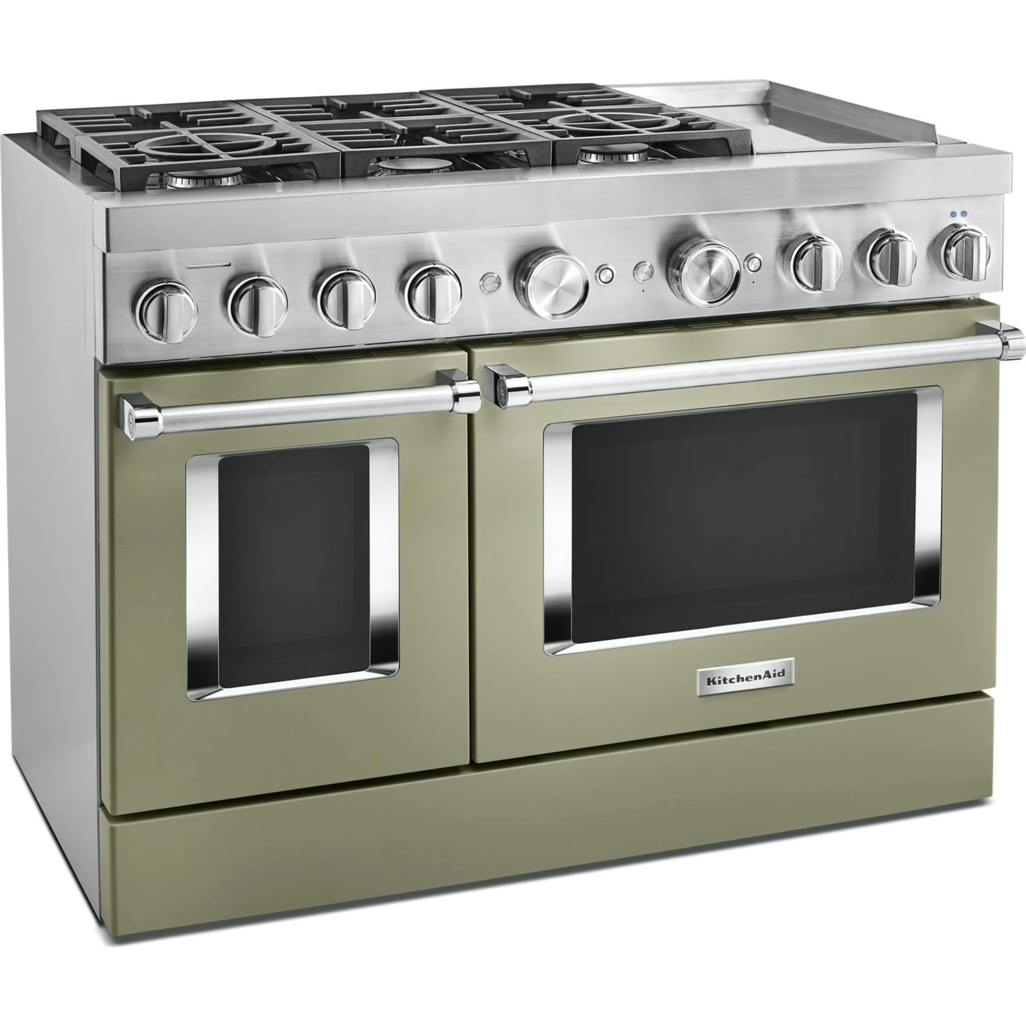 KitchenAid 48'' Smart Commercial-Style Dual Fuel Range with Griddle - Avocado Cream (KFDC558JAV) - Image 31