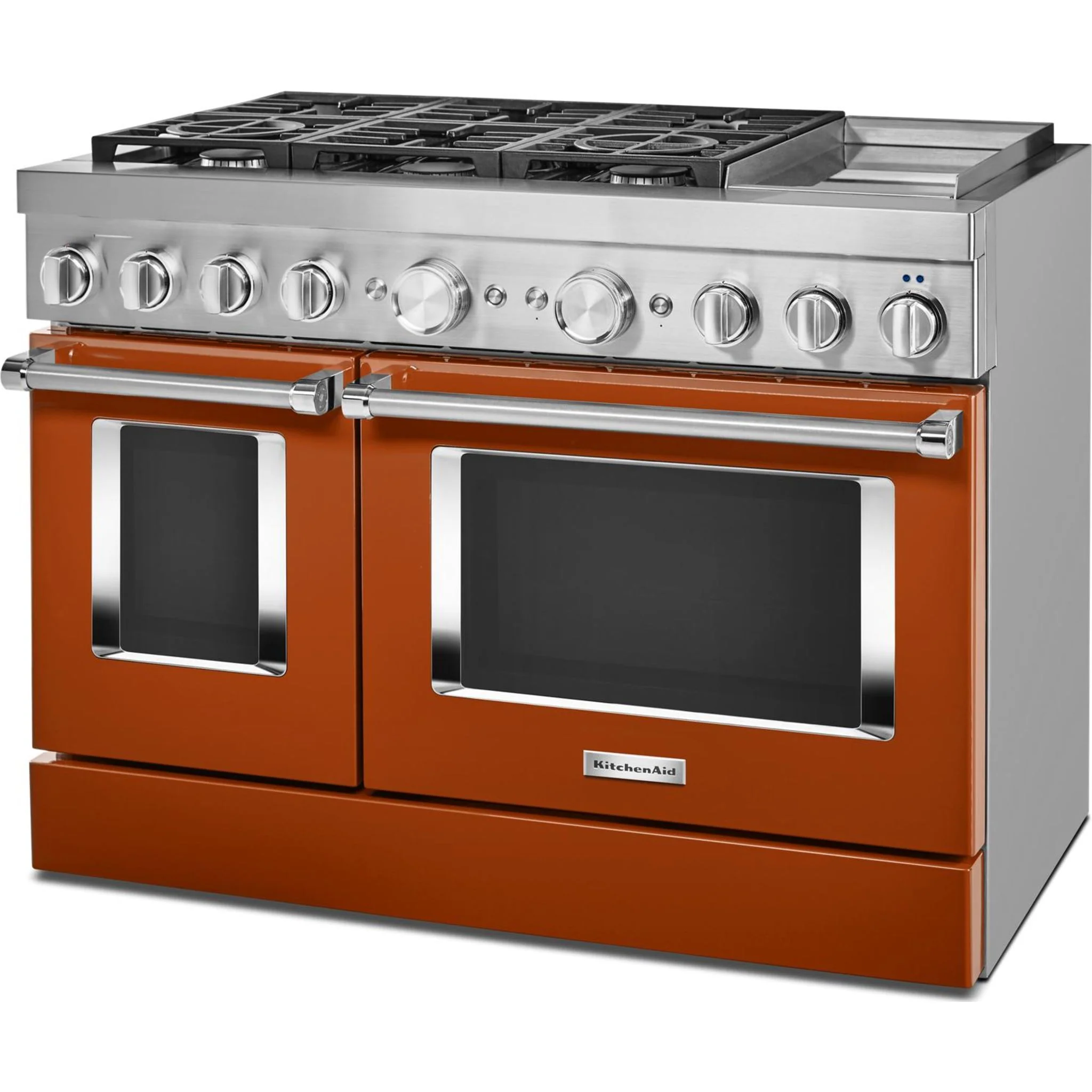 KitchenAid 48'' Smart Commercial-Style Dual Fuel Range with Griddle - Scorched Orange (KFDC558JSC) - Image 27