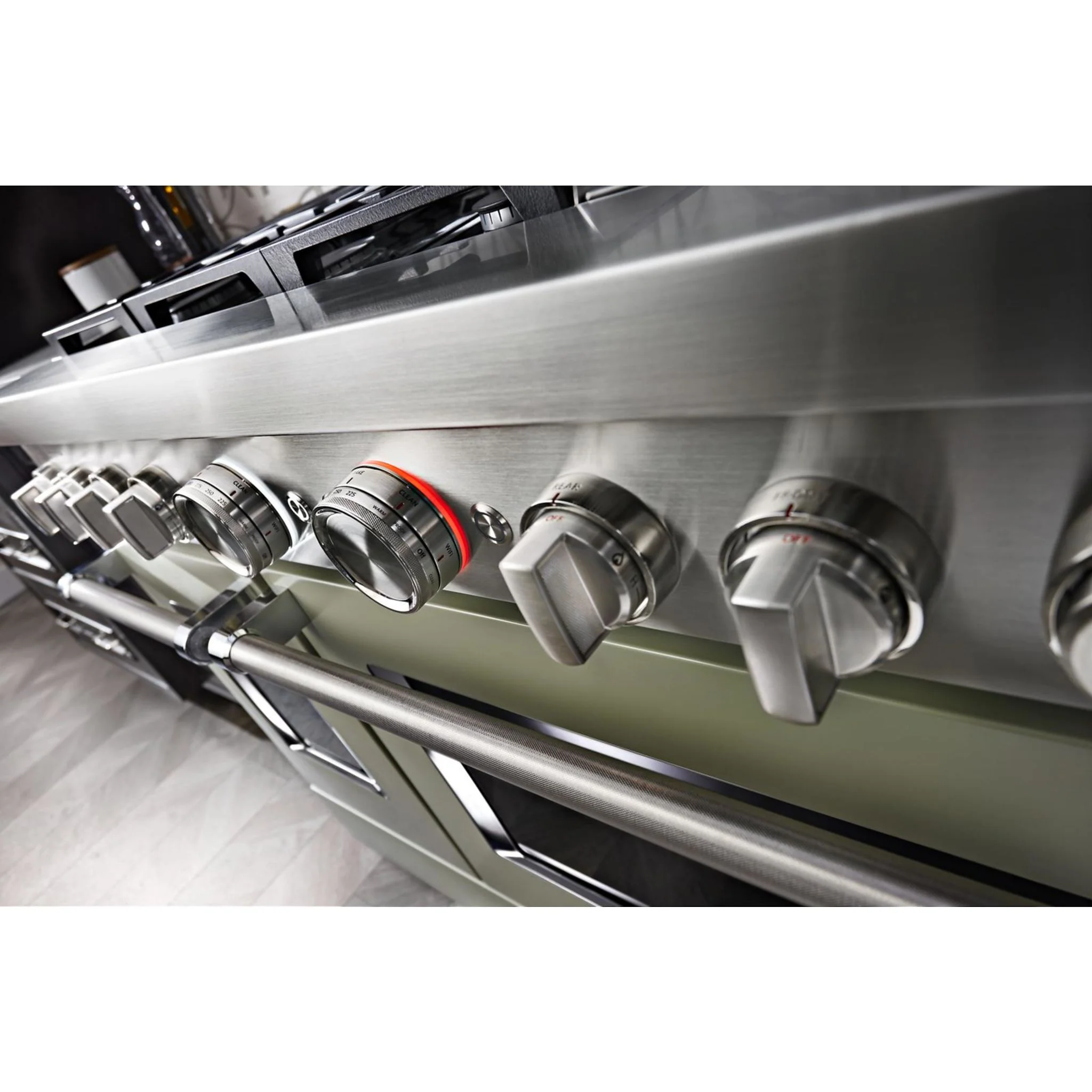 KitchenAid 48'' Smart Commercial-Style Gas Range with Griddle - Avocado Cream (KFGC558JAV) - Image 11