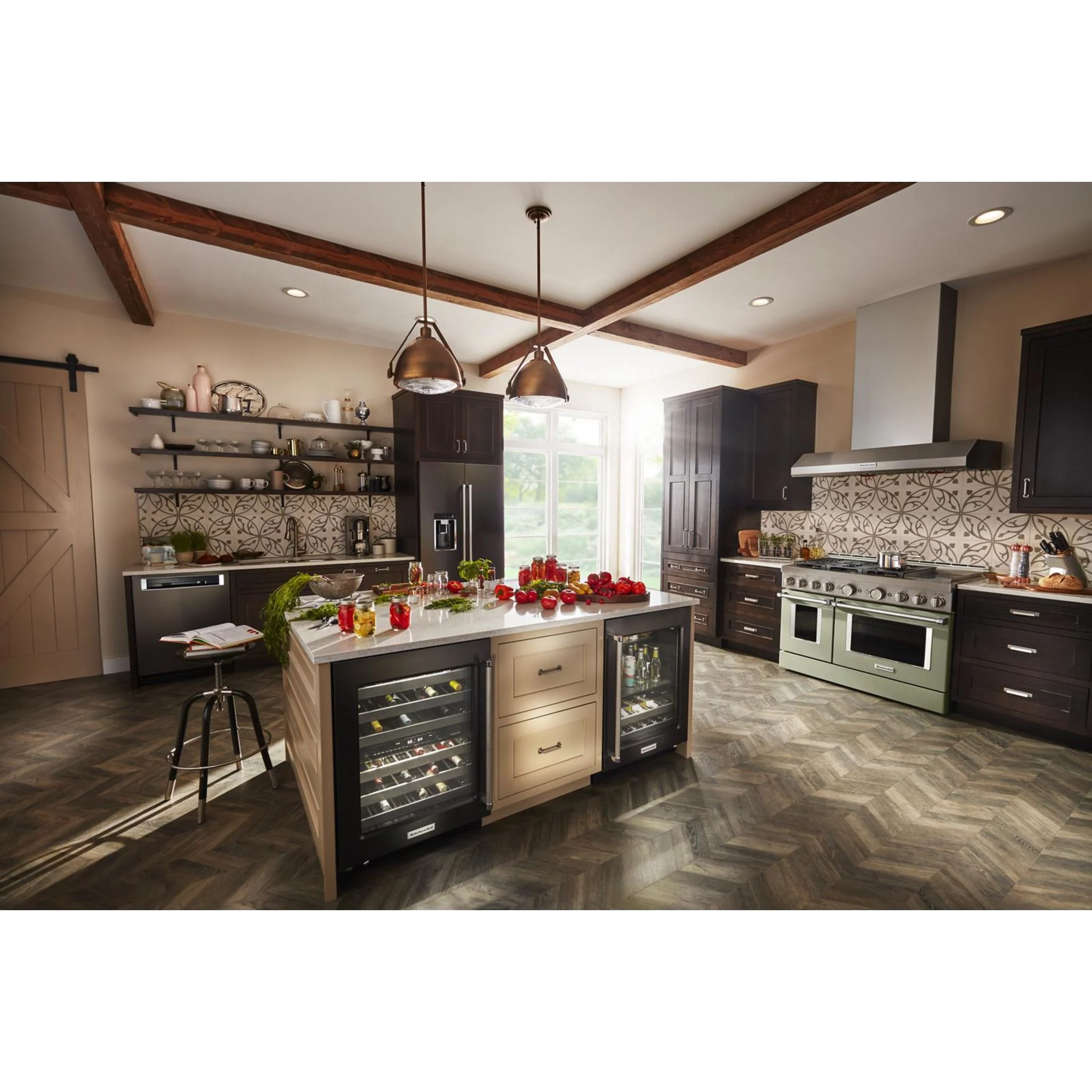 KitchenAid 48'' Smart Commercial-Style Gas Range with Griddle - Avocado Cream (KFGC558JAV) - Image 56