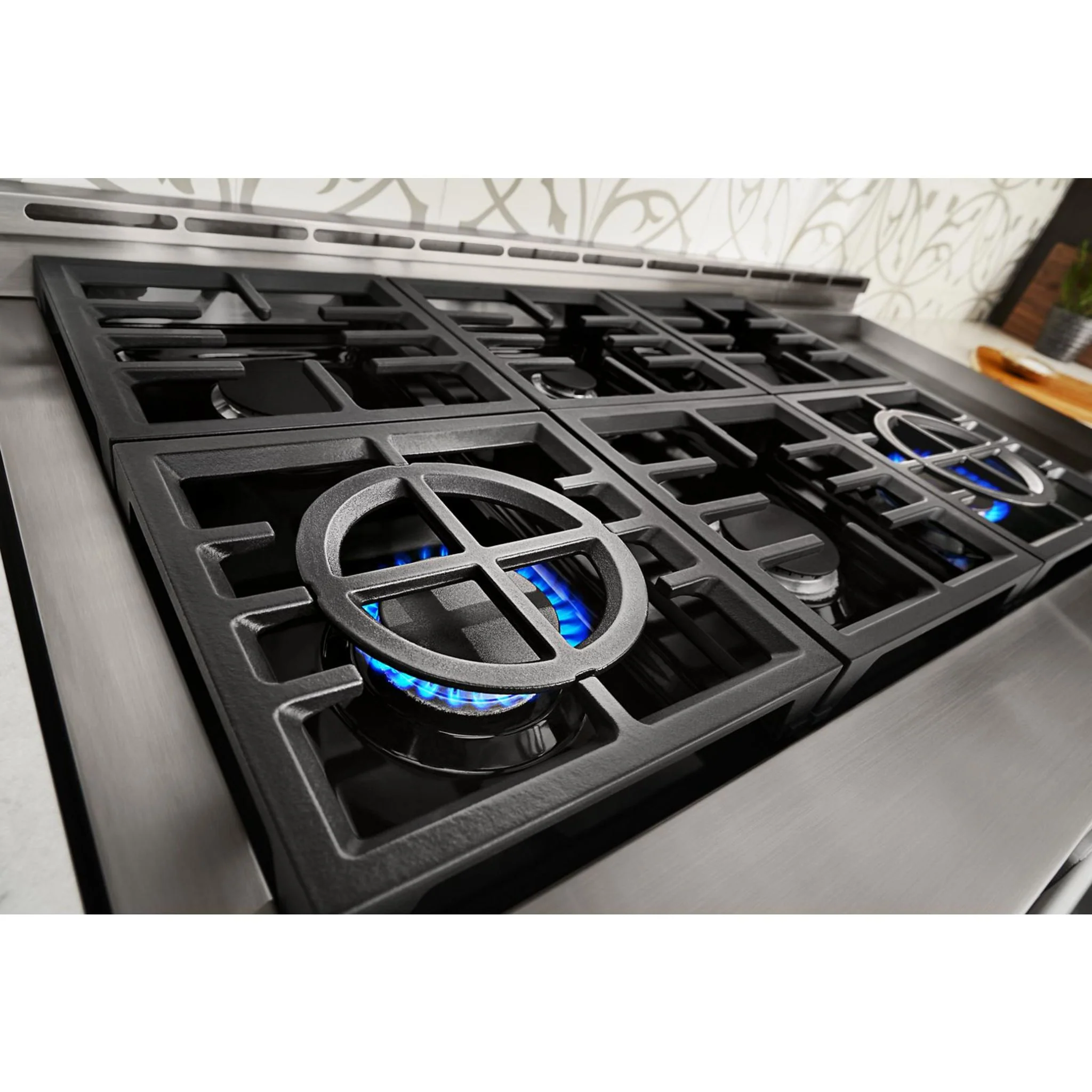 KitchenAid 48'' Smart Commercial-Style Gas Range with Griddle - Milkshake (KFGC558JMH) - Image 28