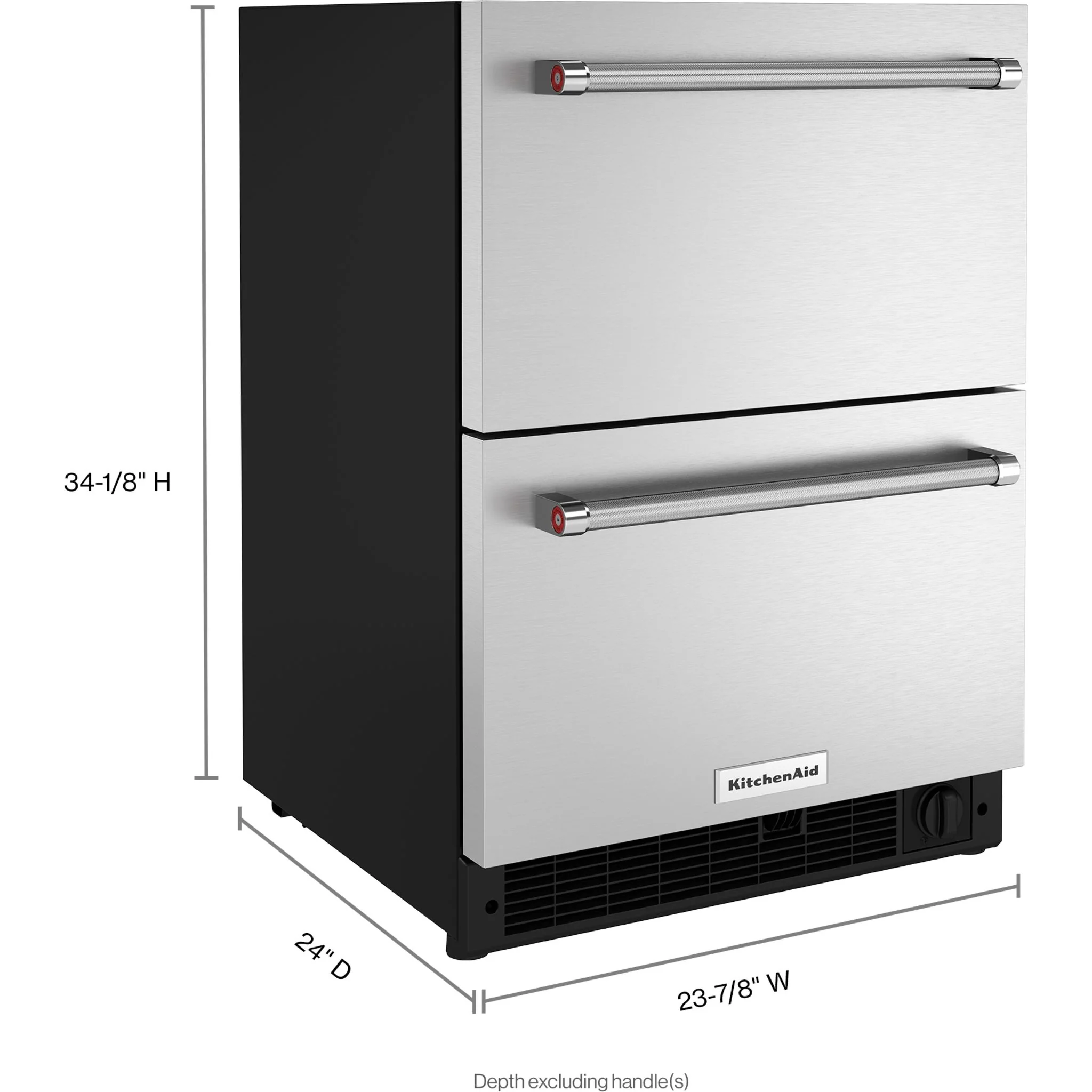 KitchenAid 24" Stainless Steel Undercounter Double-Drawer Refrigerator/Freezer -Stainless Steel (KUDF204KSB) - Image 8