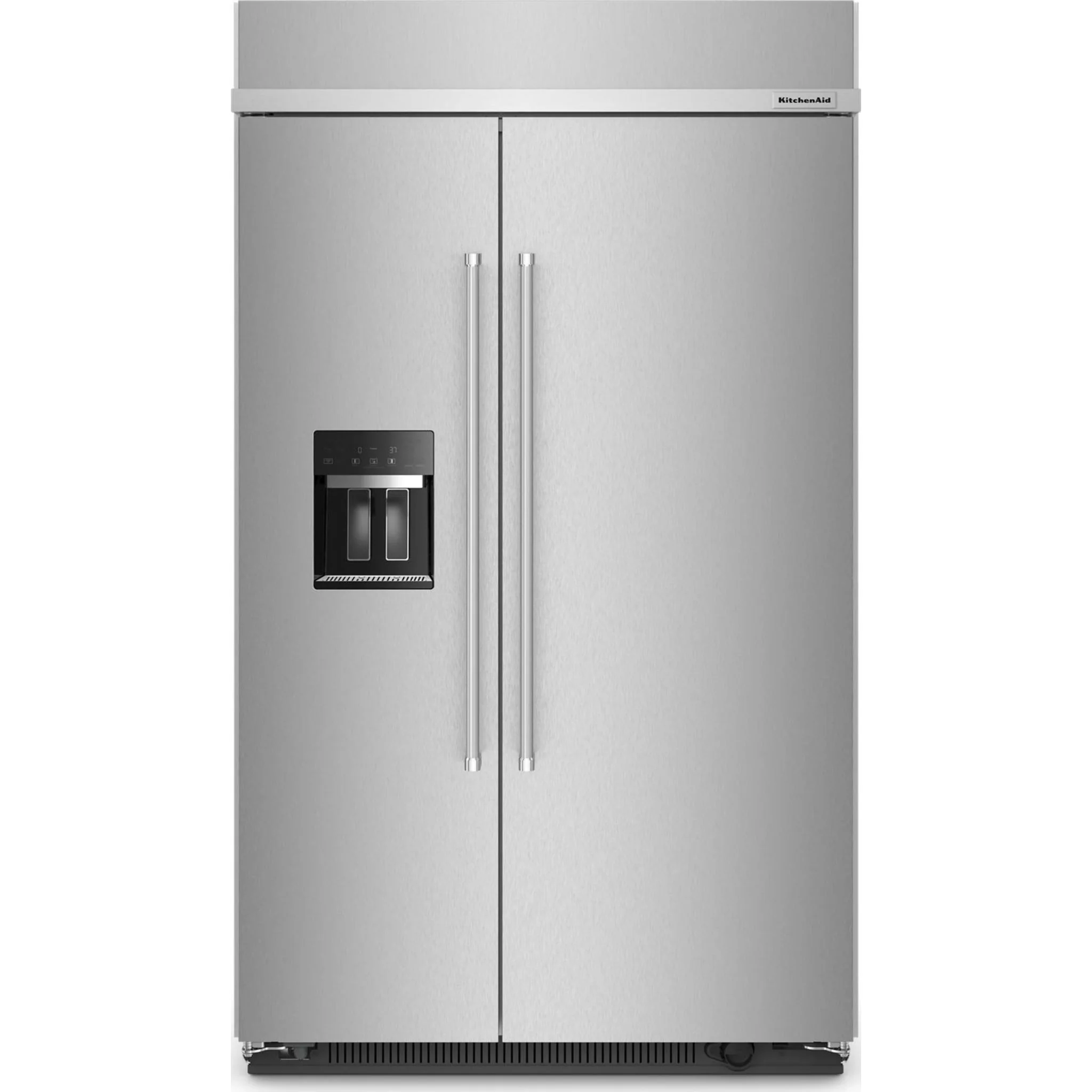 KitchenAid 29.4 cu.ft. 48" Built-In Side-by-Side Refrigerator with Ice and Water Dispenser - Stainless Steel (KBSD708MSS)