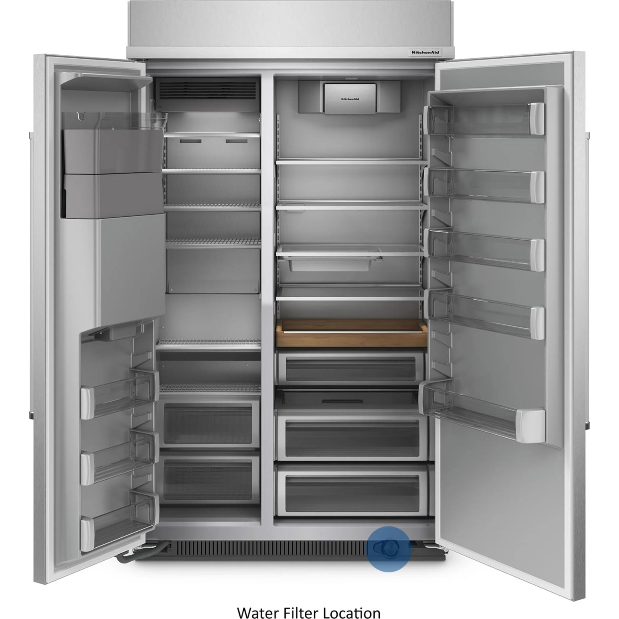 KitchenAid 29.4 cu.ft. 48" Built-In Side-by-Side Refrigerator with Ice and Water Dispenser - Stainless Steel (KBSD708MSS) - Image 27