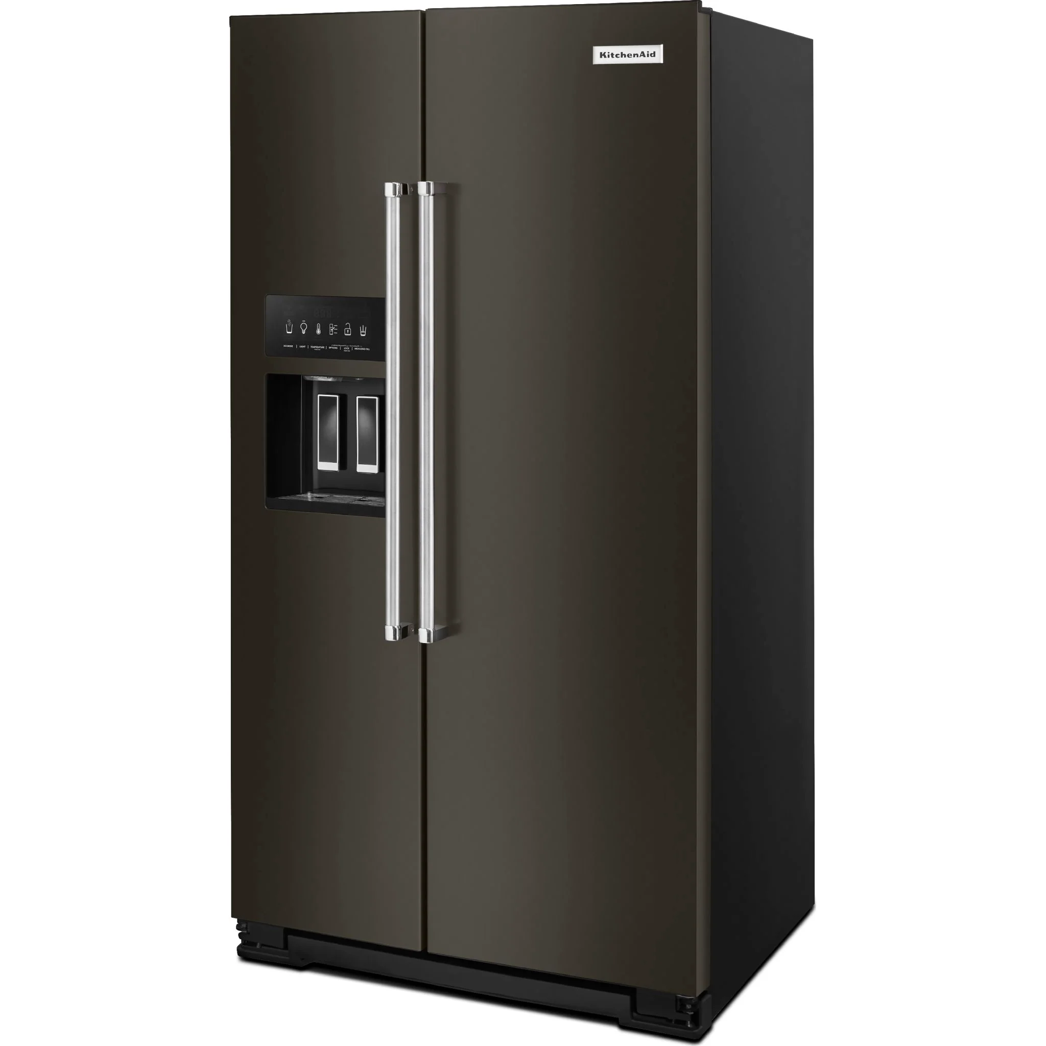 KitchenAid  19.9 cu.. ft. Counter-Depth Side-by-Side Refrigerator with Exterior Ice and Water - Black Stainless (KRSC700HBS) - Image 2