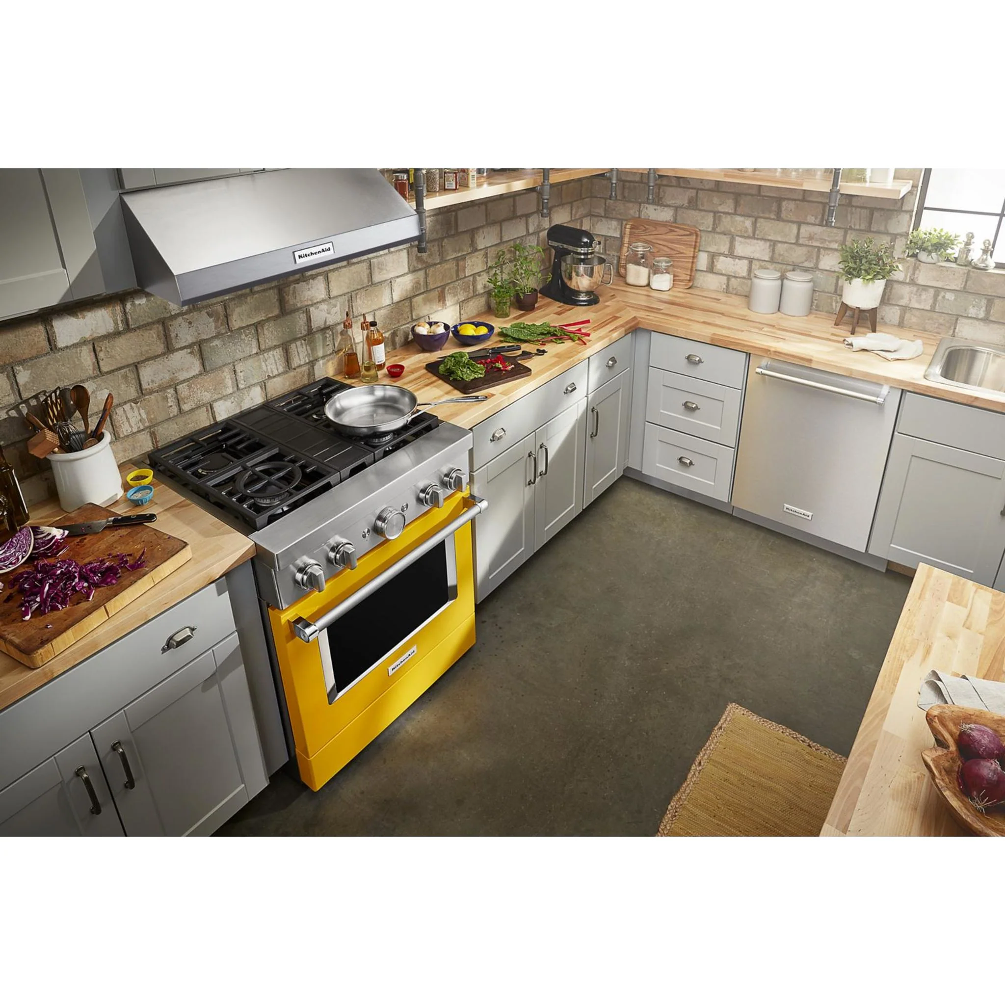 KitchenAid 30'' Smart Commercial-Style Dual Fuel Range with 4 Burners - Yellow Pepper (KFDC500JYP) - Image 31