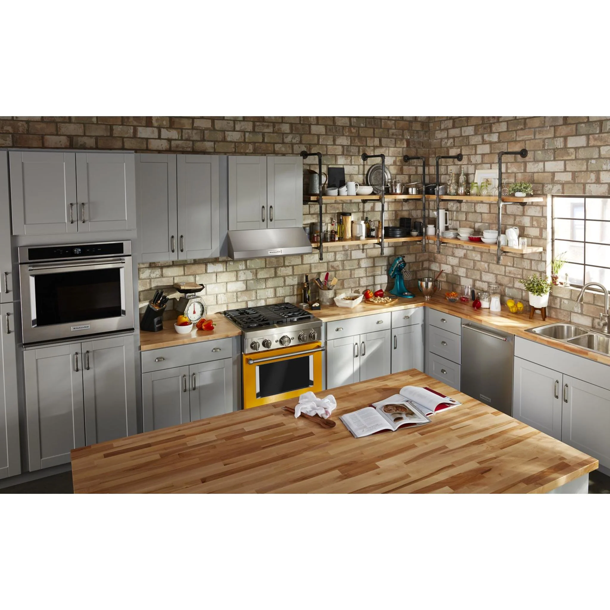 KitchenAid 30'' Smart Commercial-Style Dual Fuel Range with 4 Burners - Yellow Pepper (KFDC500JYP) - Image 36
