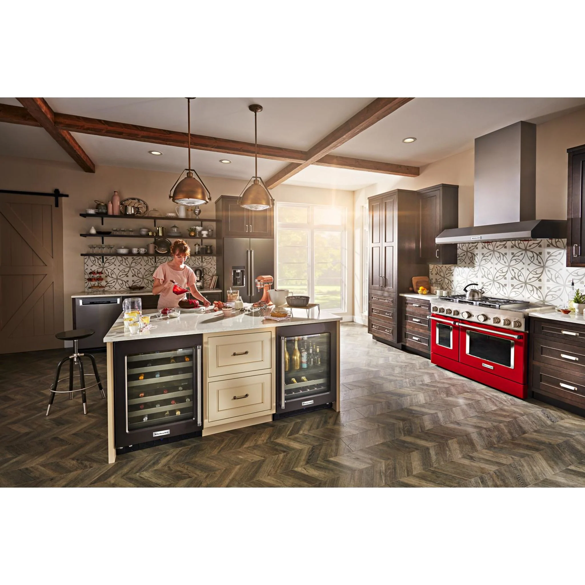 KitchenAid 48'' Smart Commercial-Style Dual Fuel Range with Griddle - Passion Red (KFDC558JPA) - Image 35