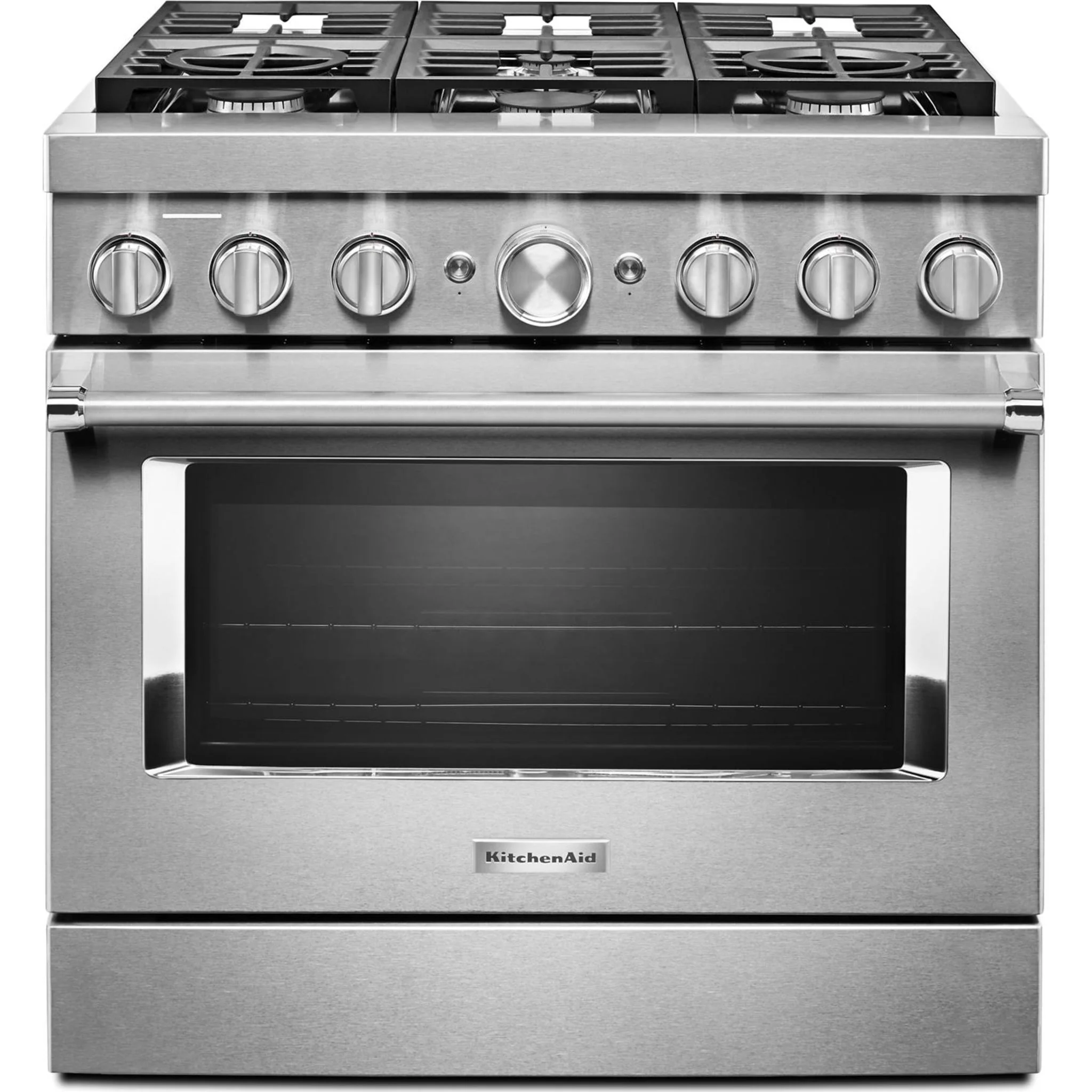 KitchenAid 36'' Smart Commercial-Style Dual Fuel Range with 6 Burners - Stainless Steel (KFDC506JSS) - Image 4