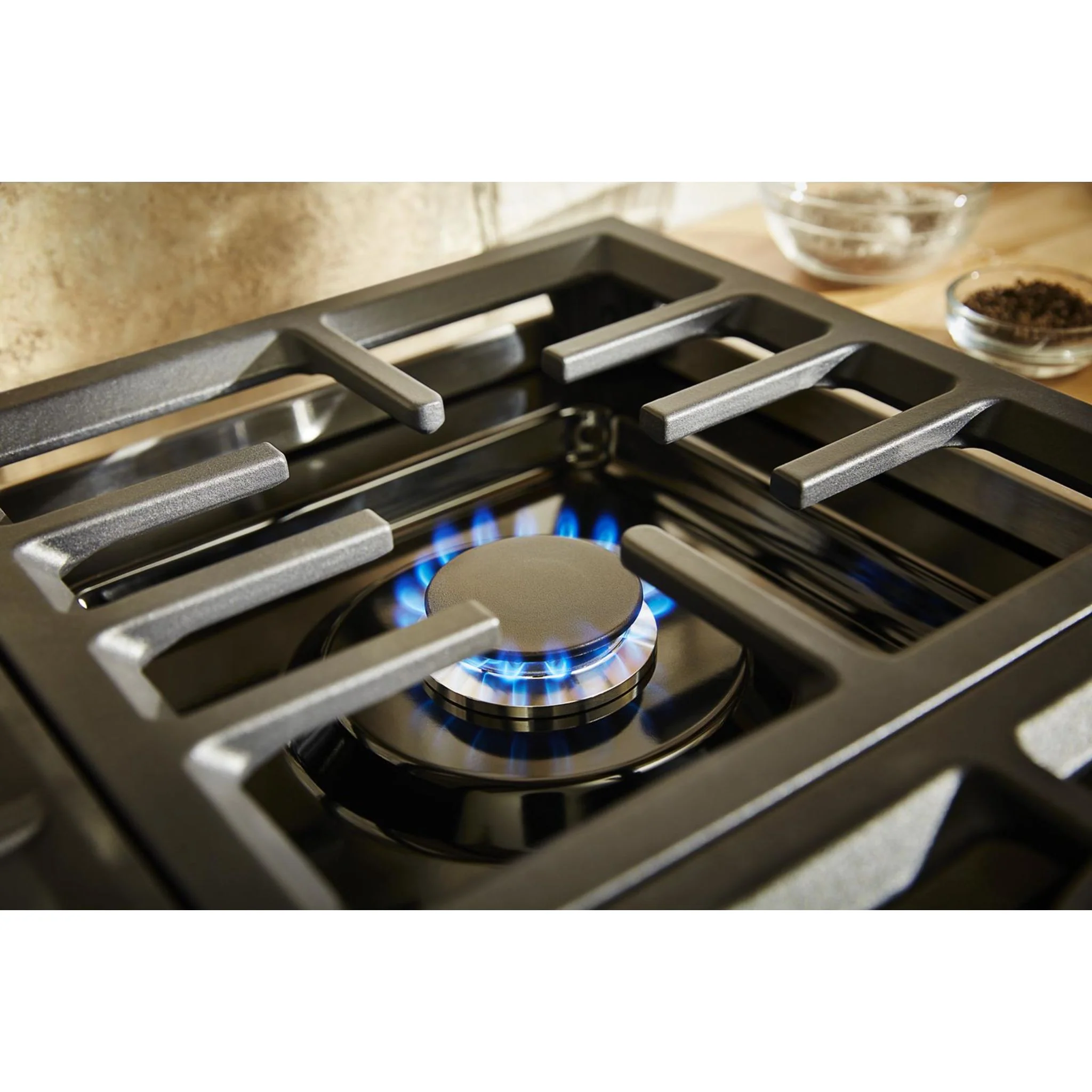 KitchenAid  30'' Smart Commercial-Style Dual Fuel Range with 4 Burners - Imperial Black (KFDC500JBK) - Image 21