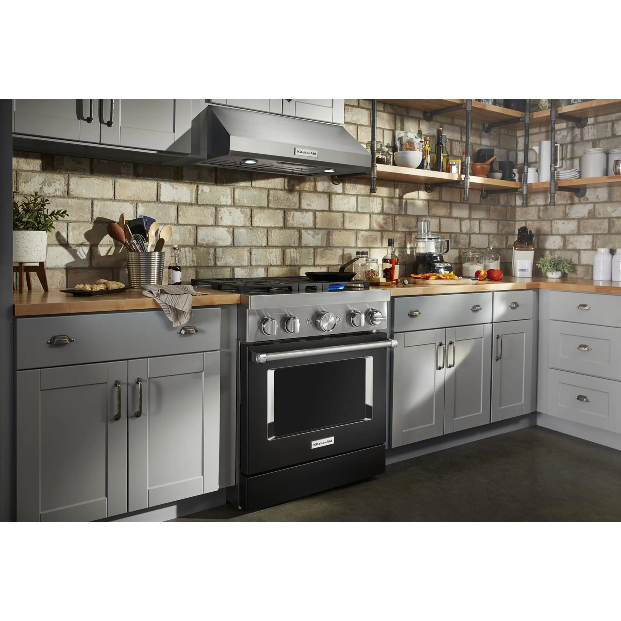 KitchenAid  30'' Smart Commercial-Style Dual Fuel Range with 4 Burners - Imperial Black (KFDC500JBK) - Image 26