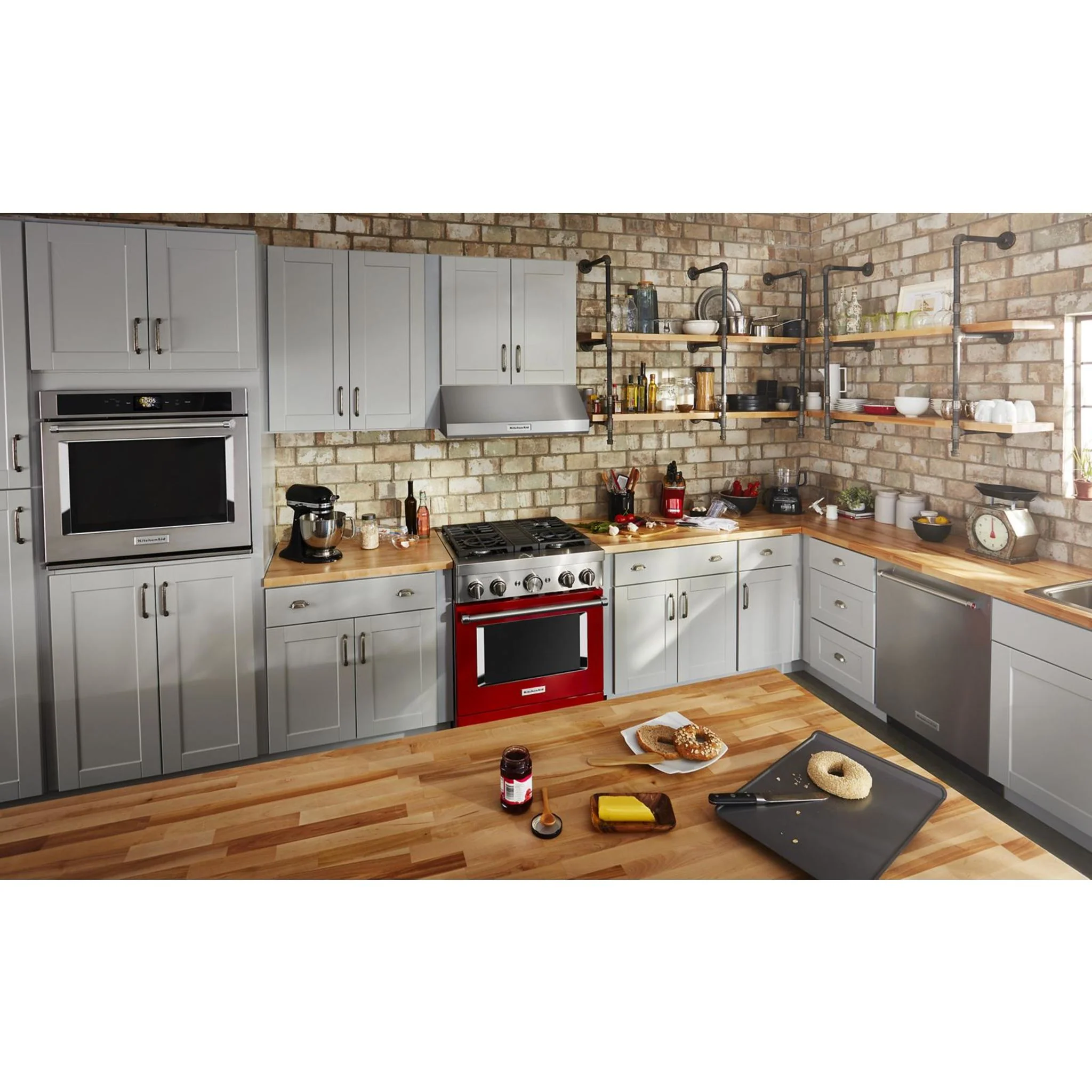 KitchenAid  30'' Smart Commercial-Style Dual Fuel Range with 4 Burners - Passion Red (KFDC500JPA) - Image 26