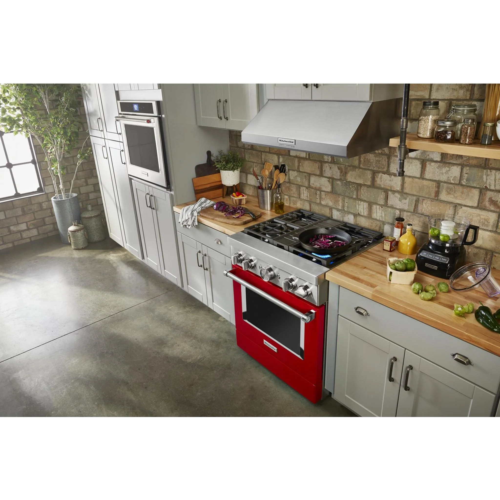KitchenAid  30'' Smart Commercial-Style Dual Fuel Range with 4 Burners - Passion Red (KFDC500JPA) - Image 49