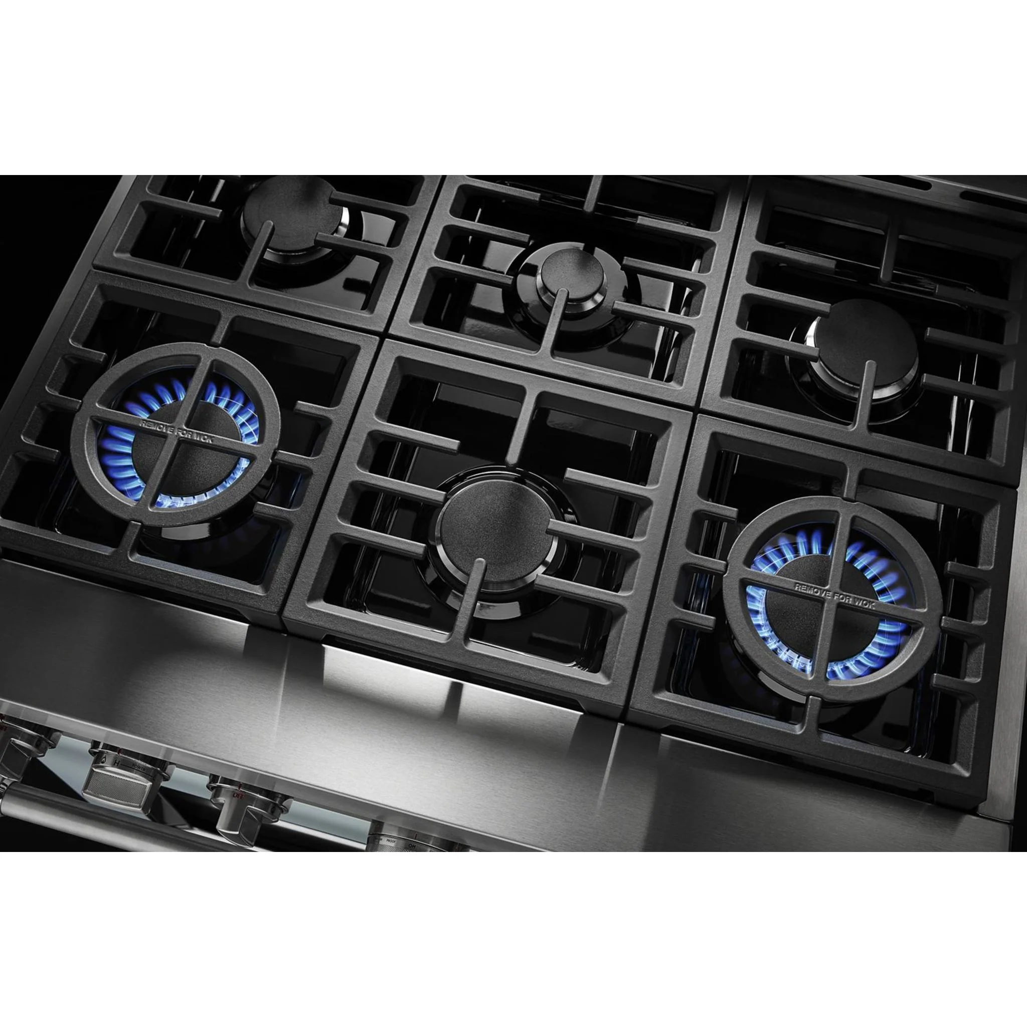 KitchenAid 36'' Smart Commercial-Style Dual Fuel Range with 6 Burners - Misty Blue (KFDC506JMB) - Image 17