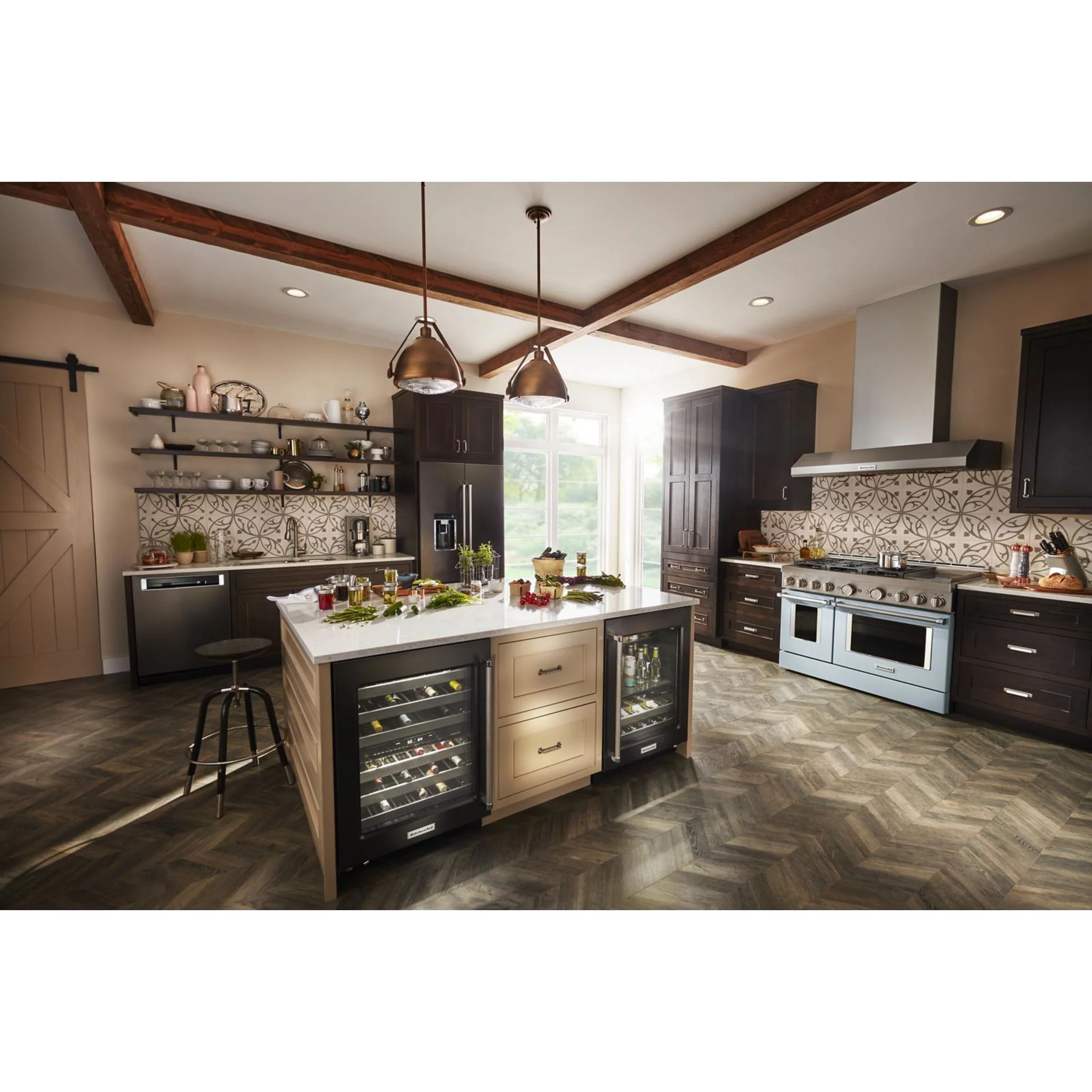 KitchenAid 23.8 cu. ft. 36" Counter-Depth French Door Platinum Interior Refrigerator with PrintShieldFinish -Black Stainless (KRFC704FBS) - Image 10