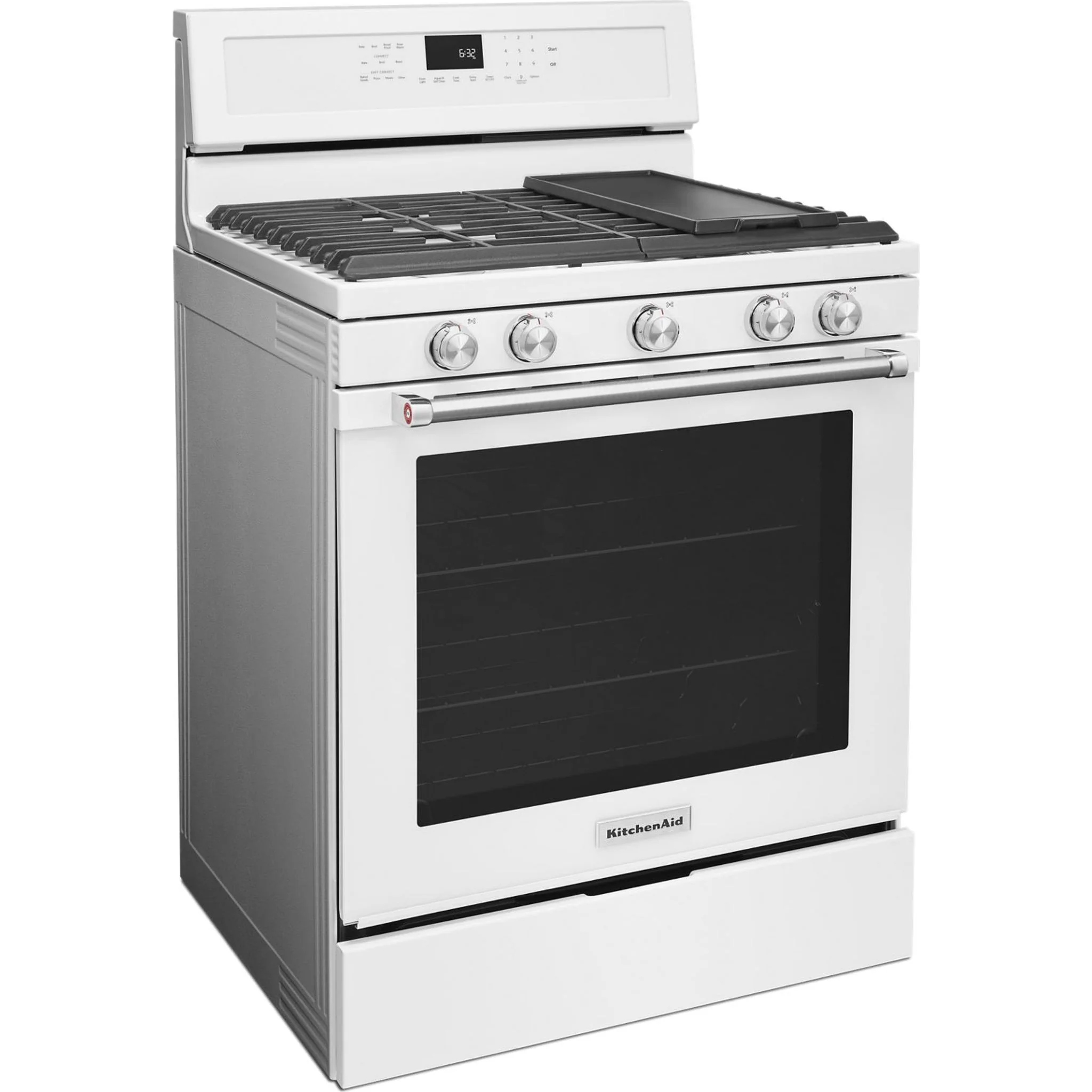 KitchenAid 30" 5-Burner Gas Convection Range - White (KFGG500EWH) - Image 14