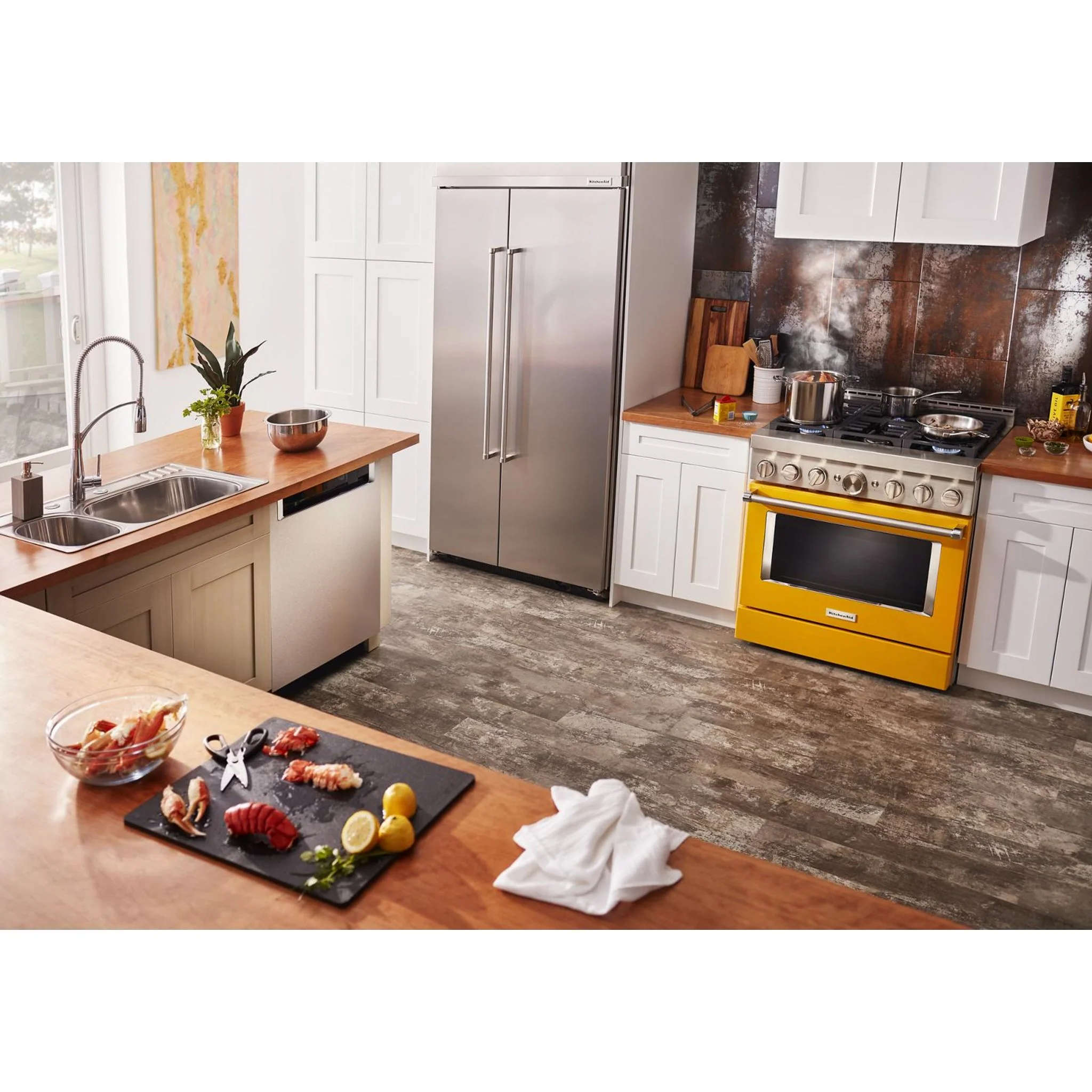 KitchenAid 36'' Smart Commercial-Style Gas Range with 6 Burners - Yellow Pepper (KFGC506JYP) - Image 65