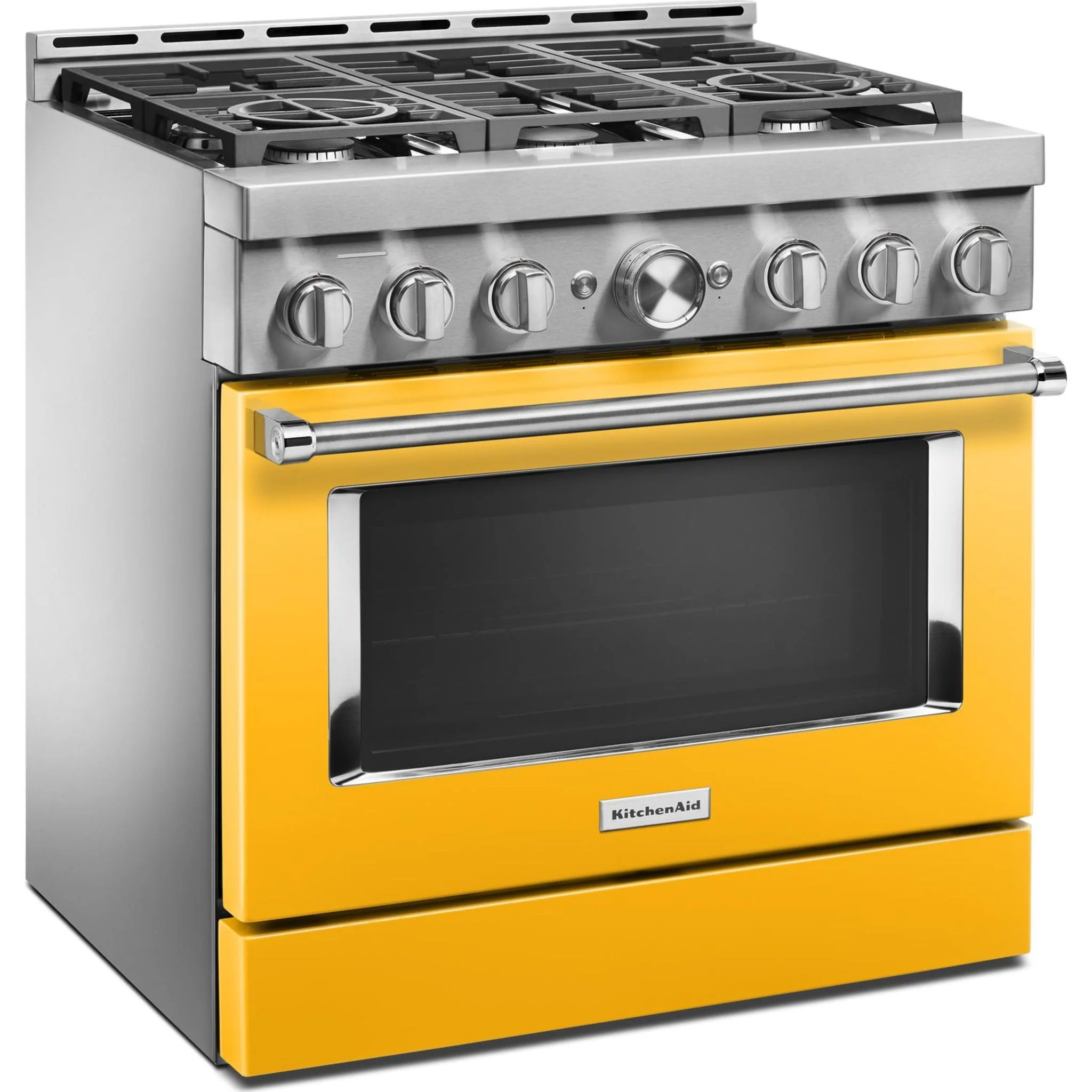 KitchenAid 36'' Smart Commercial-Style Gas Range with 6 Burners - Yellow Pepper (KFGC506JYP) - Image 7