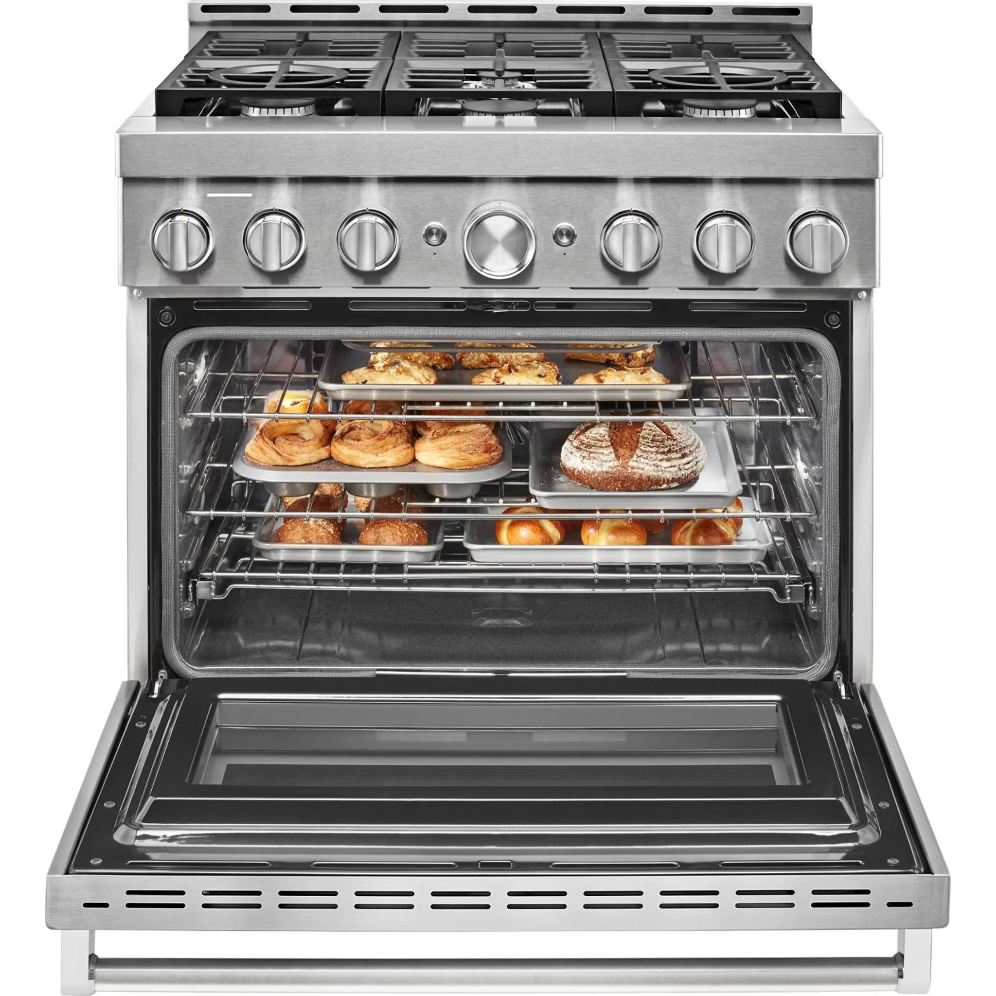 KitchenAid 36'' Smart Commercial-Style Gas Range with 6 Burners - Stainless Steel (KFGC506JSS) - Image 22