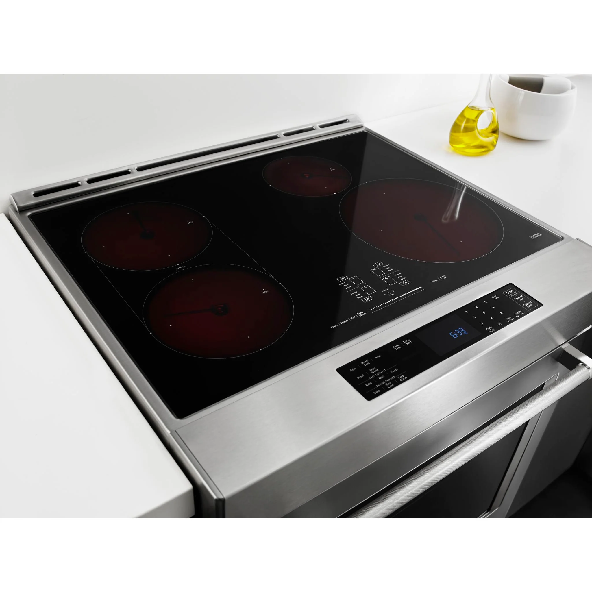 KitchenAid  30" 4-Element Induction Convection Front Control Range with Baking Drawer (KSIB900ESS) - Image 3