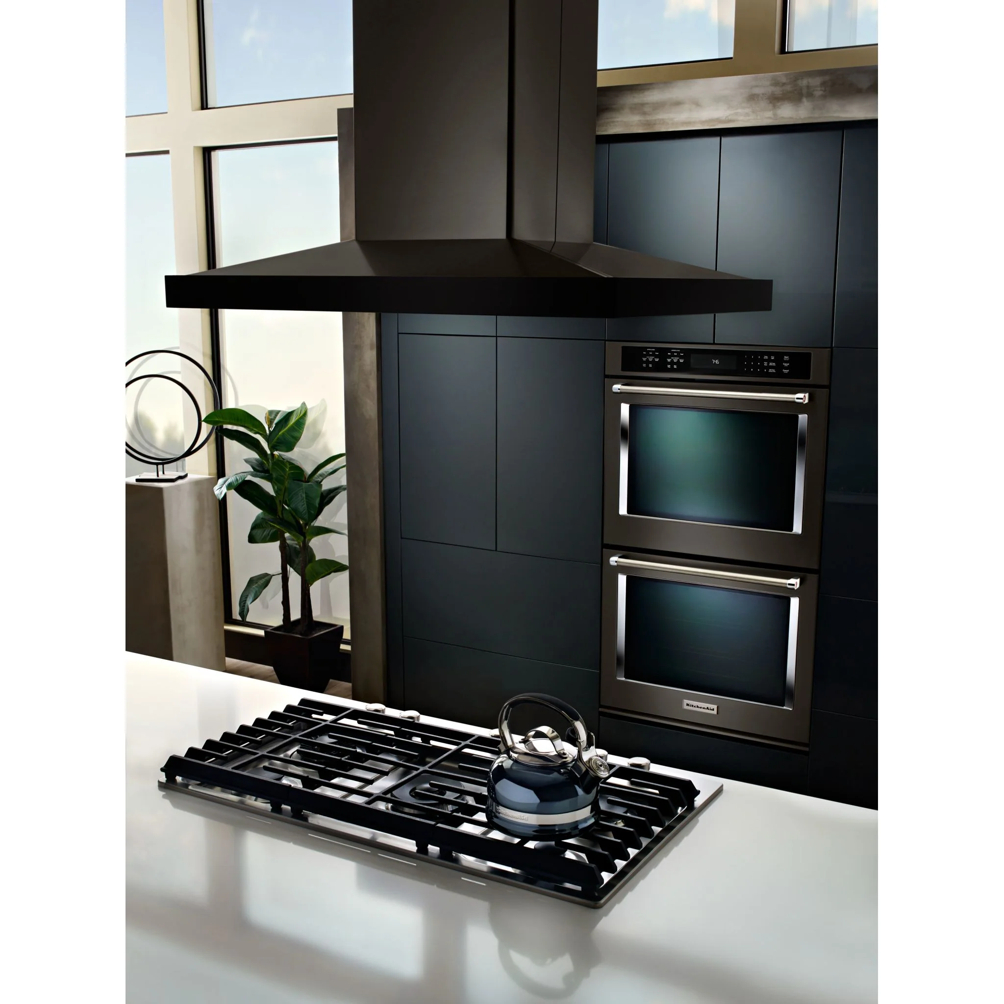 KitchenAid 36" Island-Mount, 3-Speed Canopy Hood - Black Stainless (KVIB606DBS) - Image 6