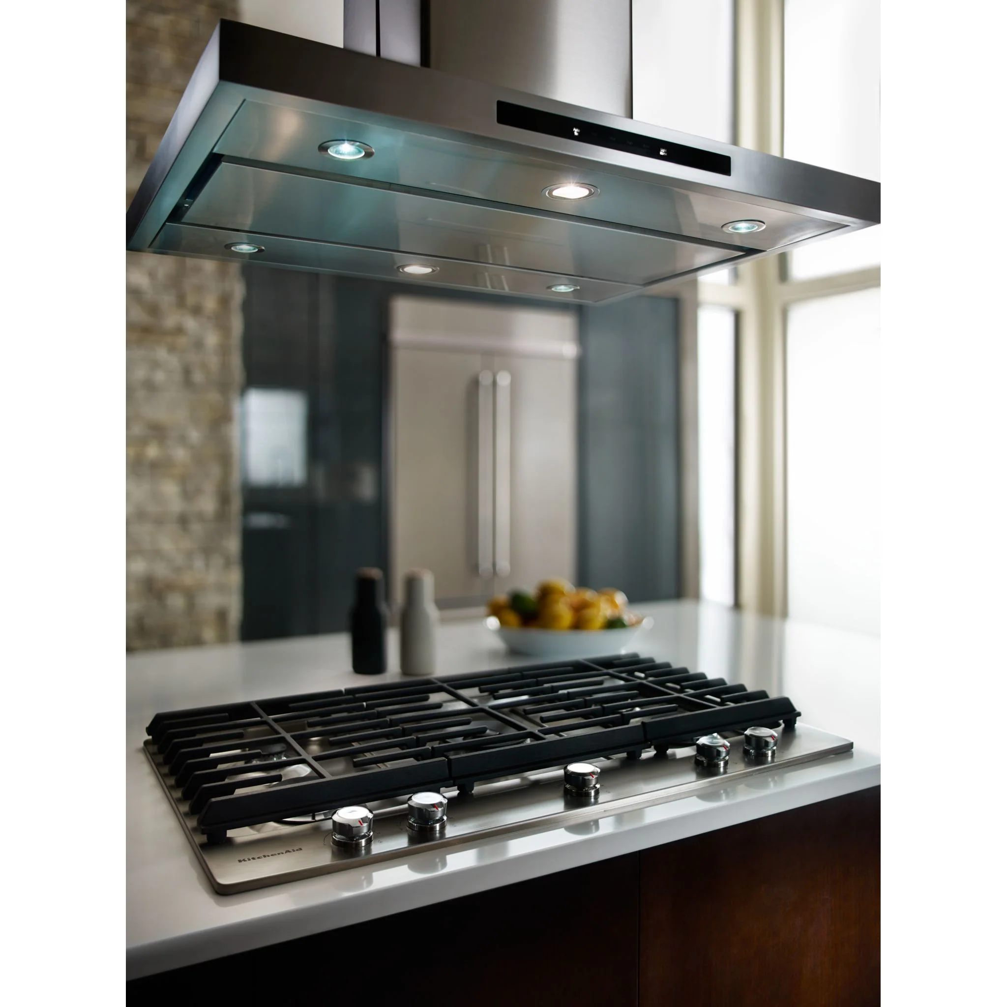 KitchenAid 36" Island-Mount, 3-Speed Canopy Hood -Stainless Steel (KVIB606DSS) - Image 8