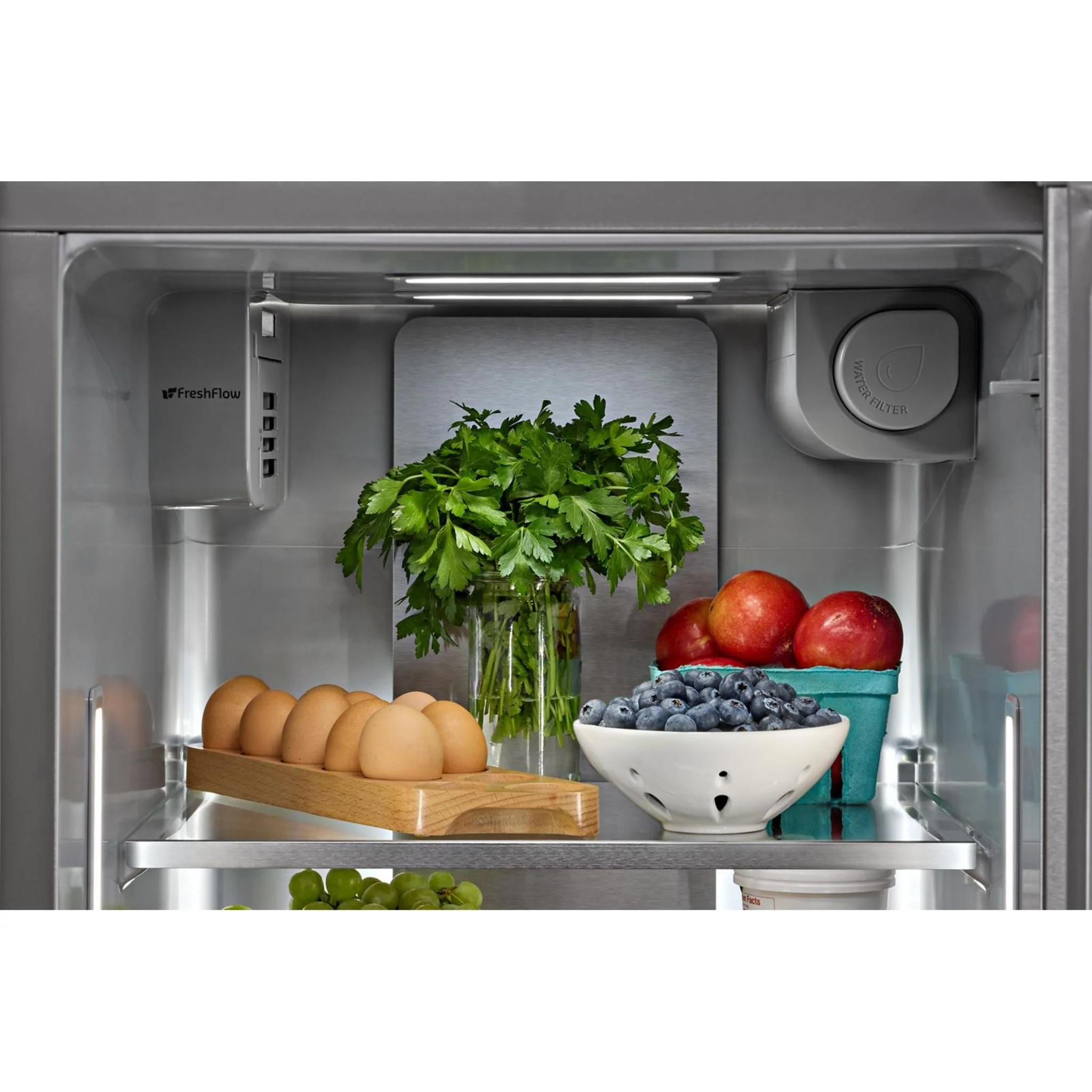 KitchenAid 20.8 Cu. Ft. Counter-Depth Side-by-Side Refrigerator with Exterior Ice and Water Dispenser in PrintShieldFinish -Fingerprint Resistant Stainless Steel (KRSC536RPS) - Image 25