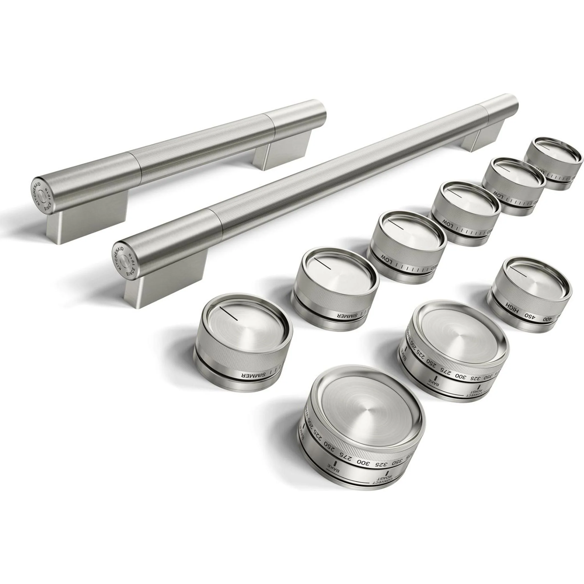 KitchenAid Stainless Steel Handle and Knob Hardware Accessory Kit for  48" Commercial-Style Dual Fuel Range - Stainless Steel (W11774732)