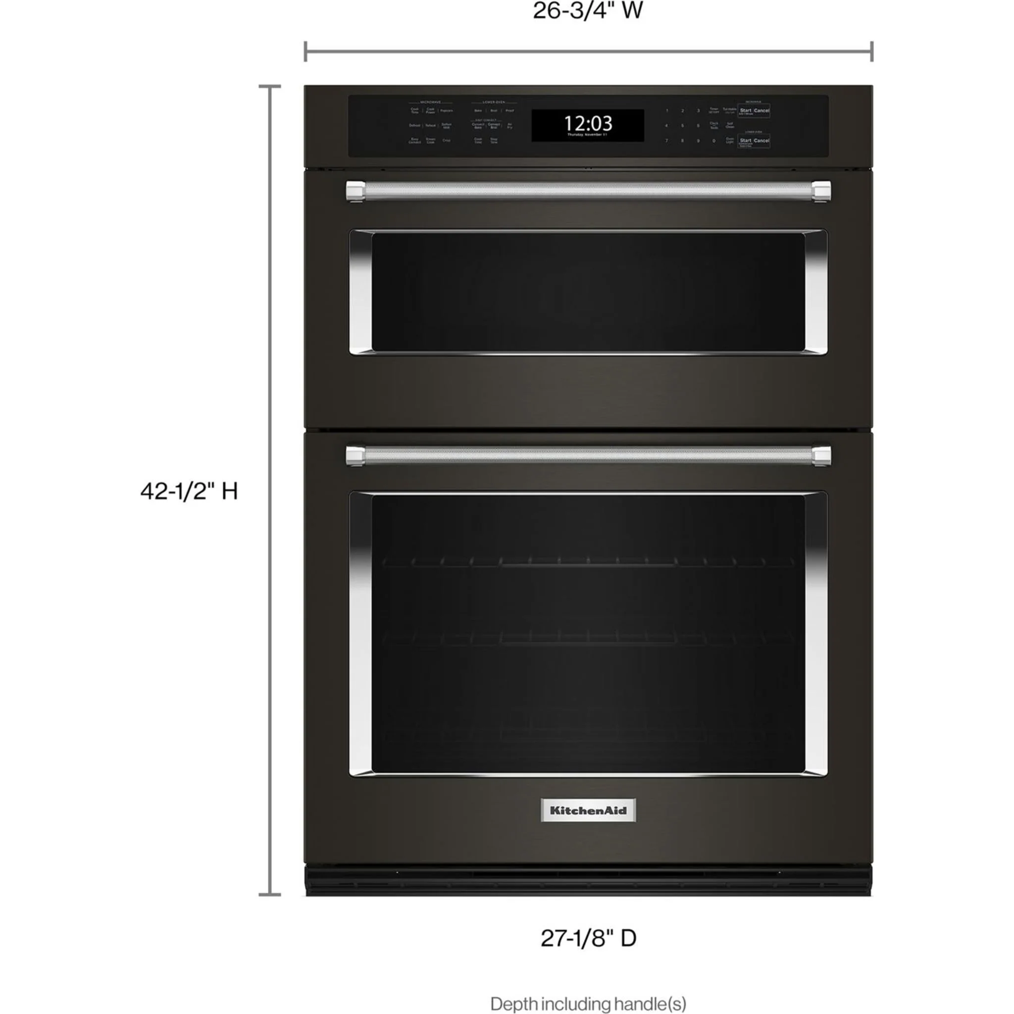 KitchenAid 27" Combination Microwave Wall Oven with Air Fry Mode - Black Stainless Steel (KOEC527PBS) - Image 5