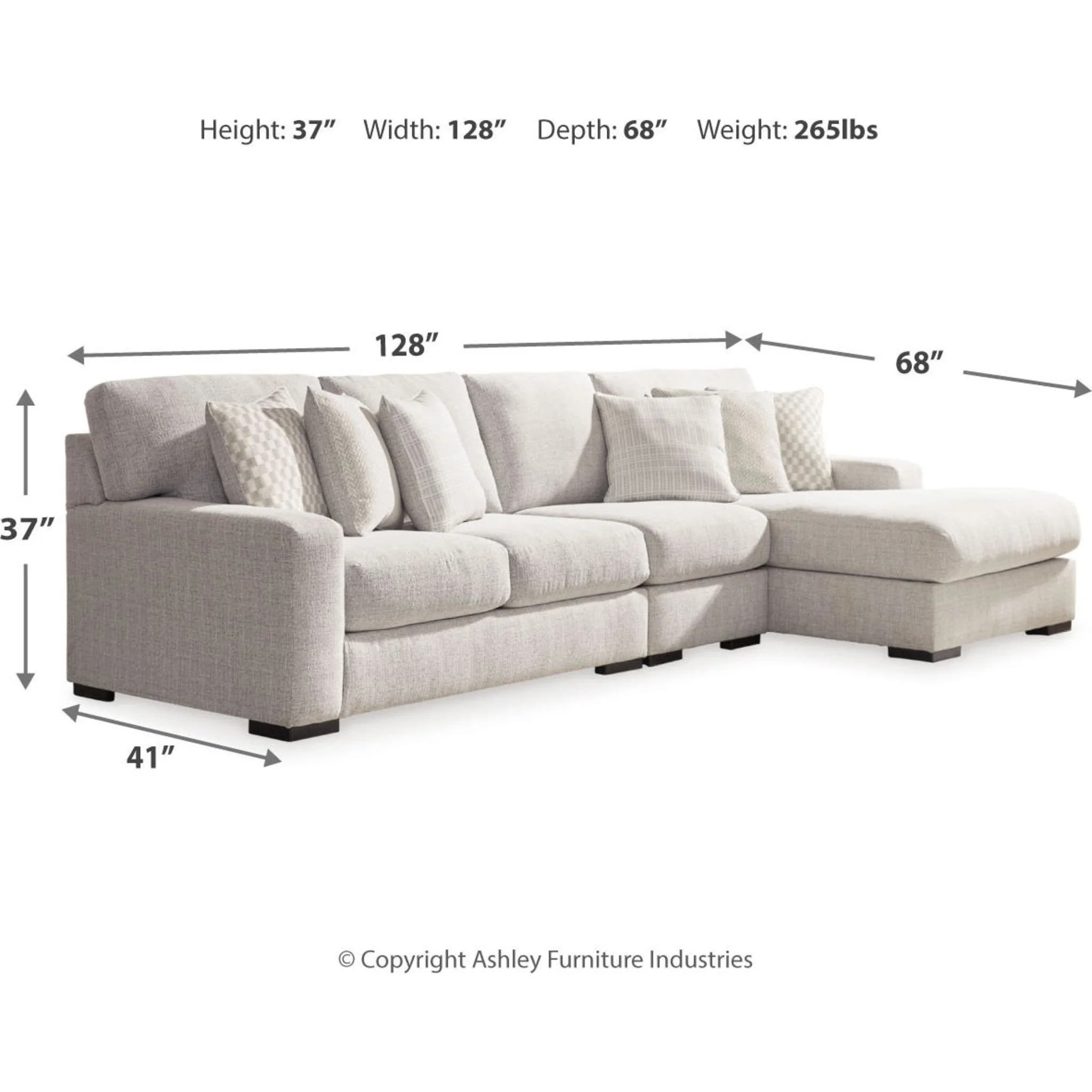 Larce-Exclusive 3 Piece Sectional with Chaise - Image 19