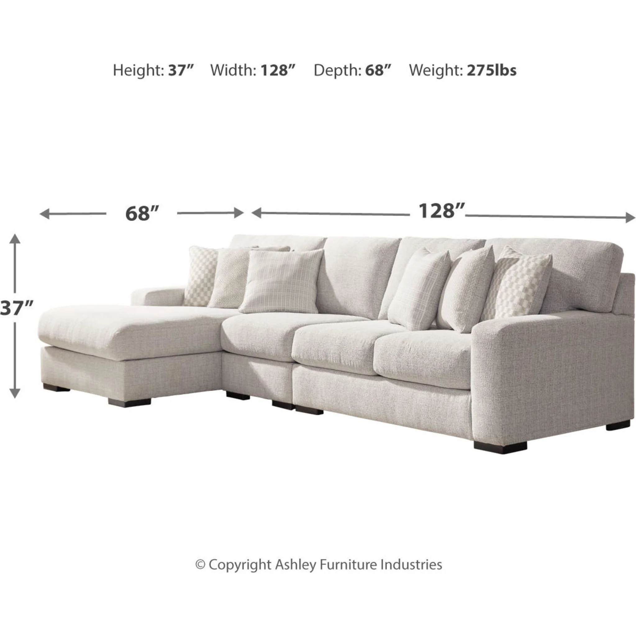 Larce-Exclusive 3 Piece Sectional with Chaise - Image 52