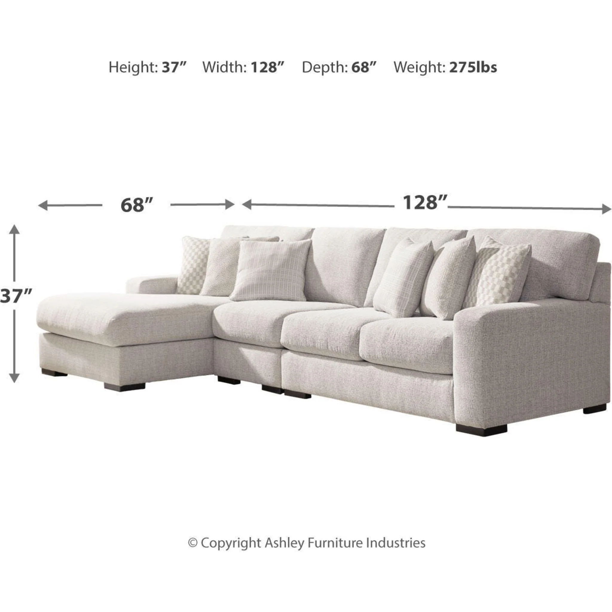 Larce-Exclusive 3 Piece Sectional with Chaise - Image 55