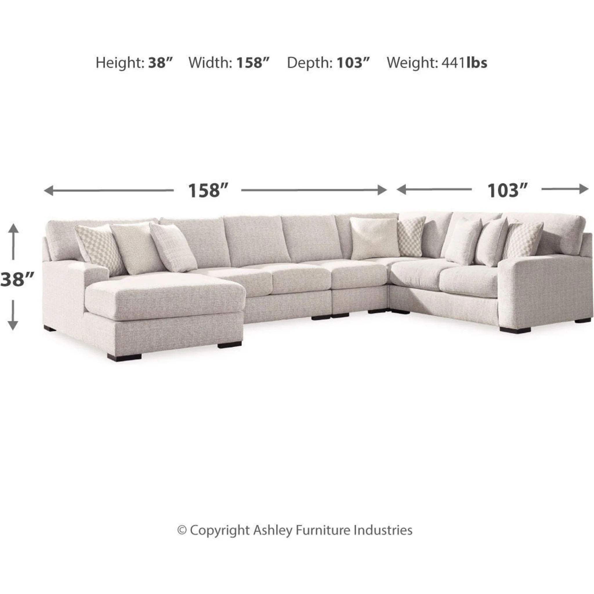 Larce-Exclusive 5 Piece Sectional with Chaise - Image 60